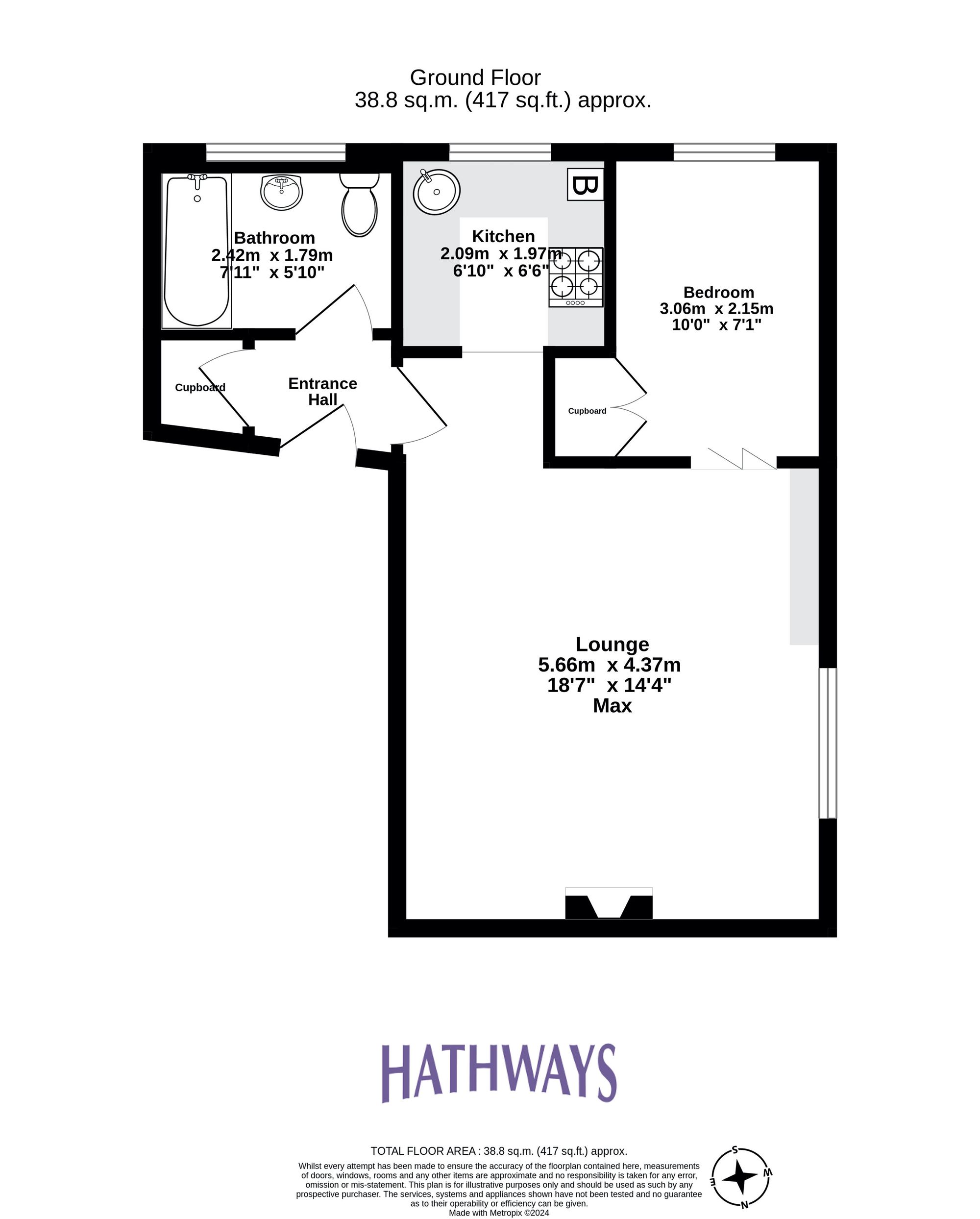 1 bed flat for sale in Redwick House, Cwmbran - Property Floorplan