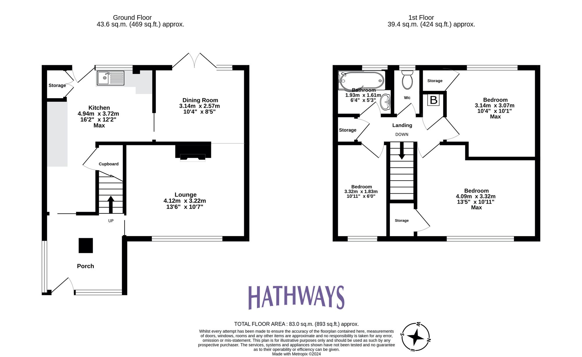 3 bed terraced house for sale in Beaumaris Drive, Cwmbran - Property Floorplan