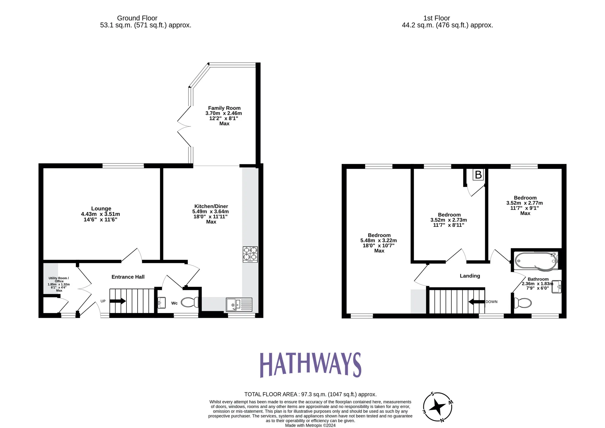 3 bed mid-terraced house for sale in East Roedin, Cwmbran - Property Floorplan