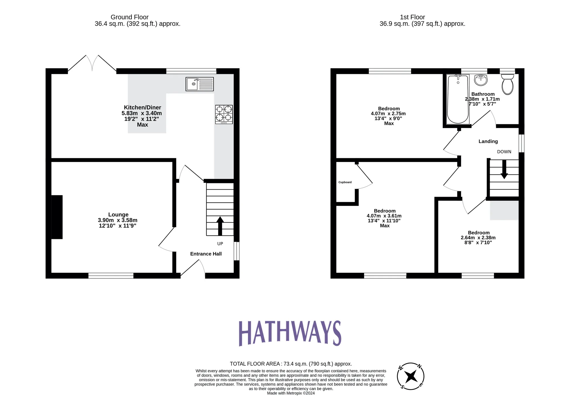 3 bed end of terrace house for sale in Caradoc Close, Newport - Property Floorplan