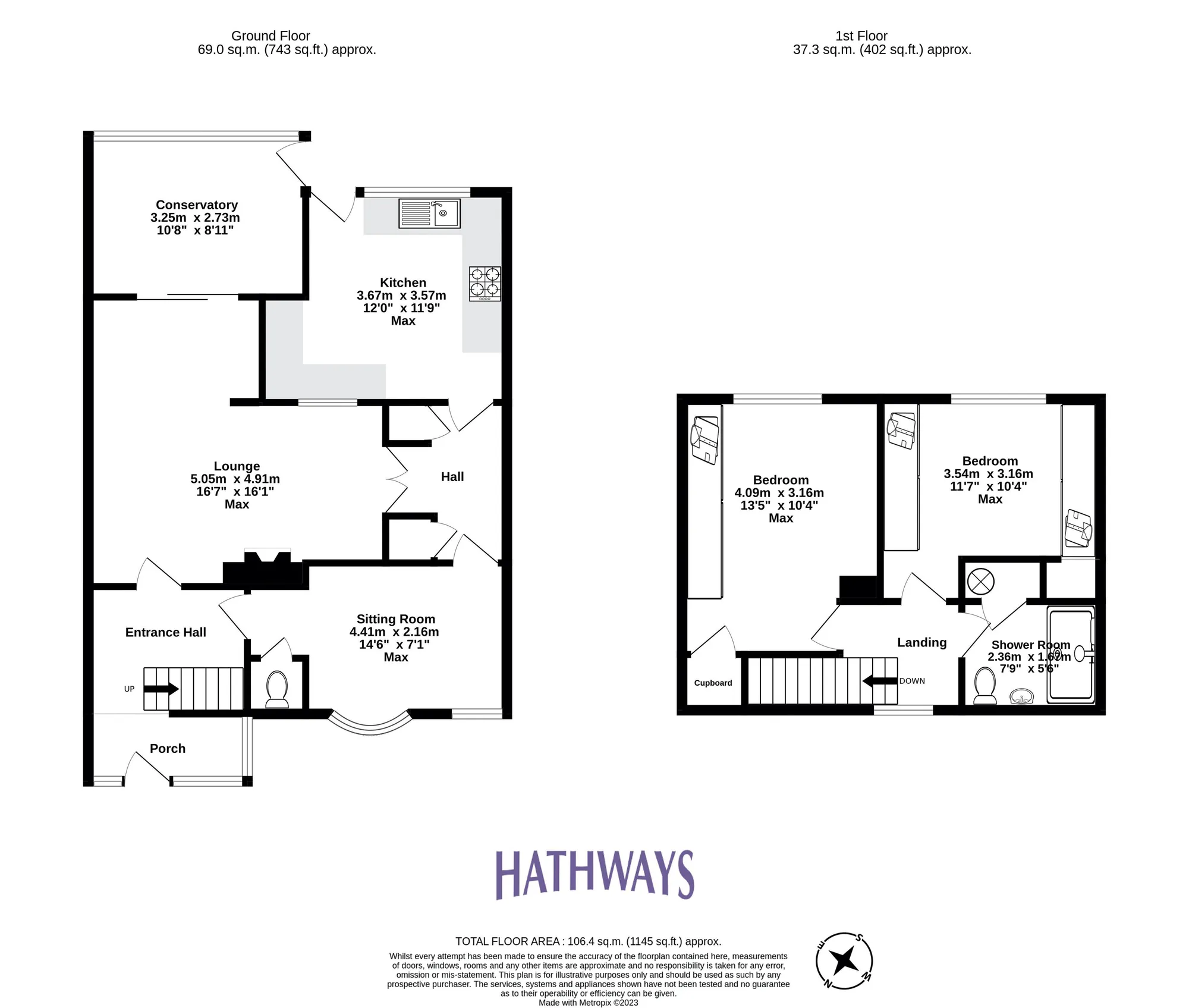 2 bed terraced house for sale in Ramsey Walk, Cwmbran - Property Floorplan