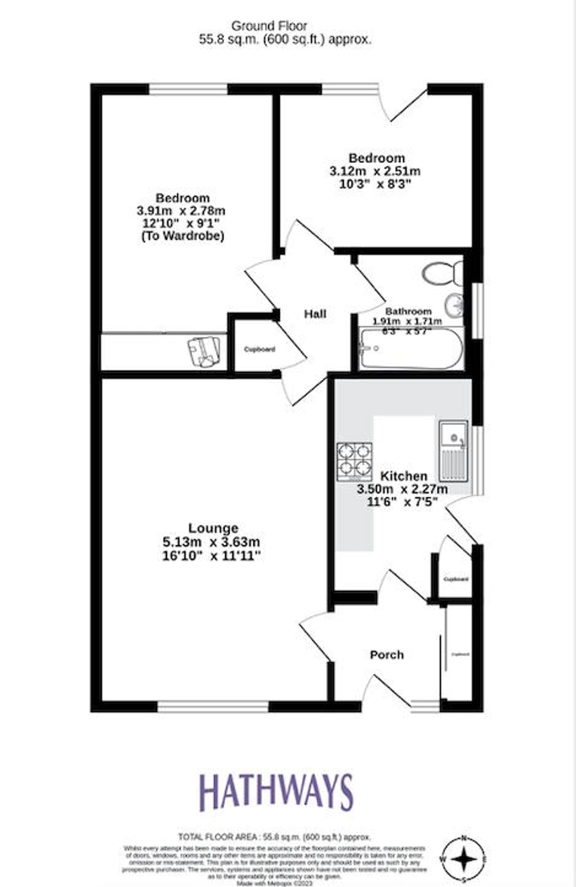 2 bed semi-detached bungalow for sale in Chester Close, Pontypool - Property Floorplan