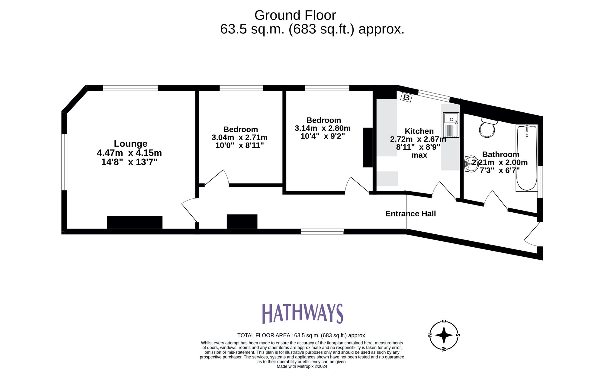 2 bed flat for sale in Windsor Road, Pontypool - Property Floorplan