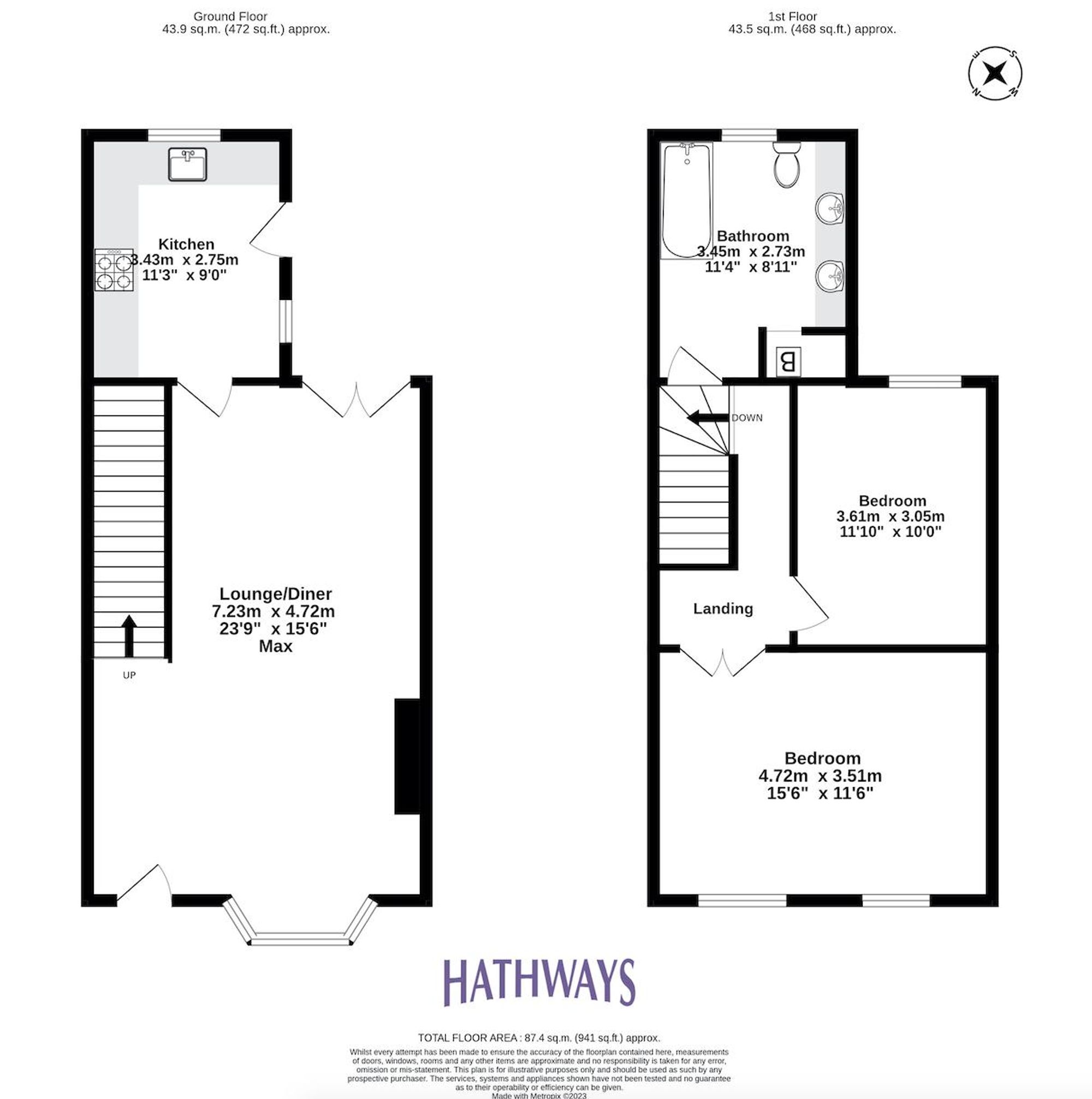 2 bed terraced house for sale in Riverside, Newport - Property Floorplan