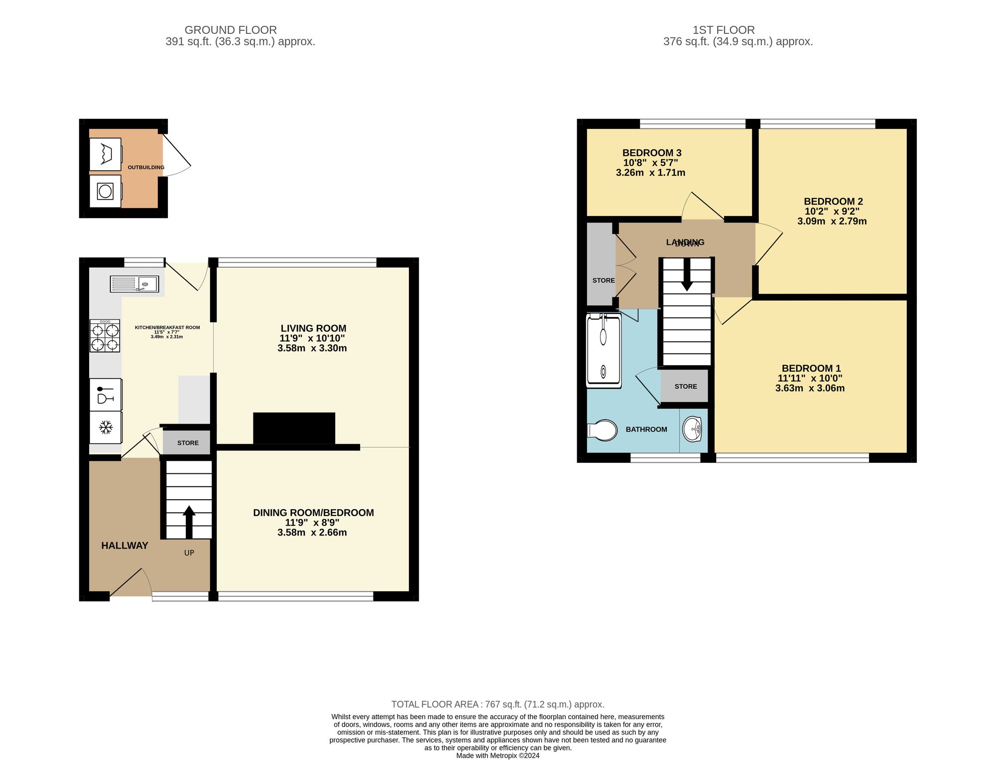 3 bed semi-detached house for sale in Moorland Crescent, Pontypridd - Property Floorplan