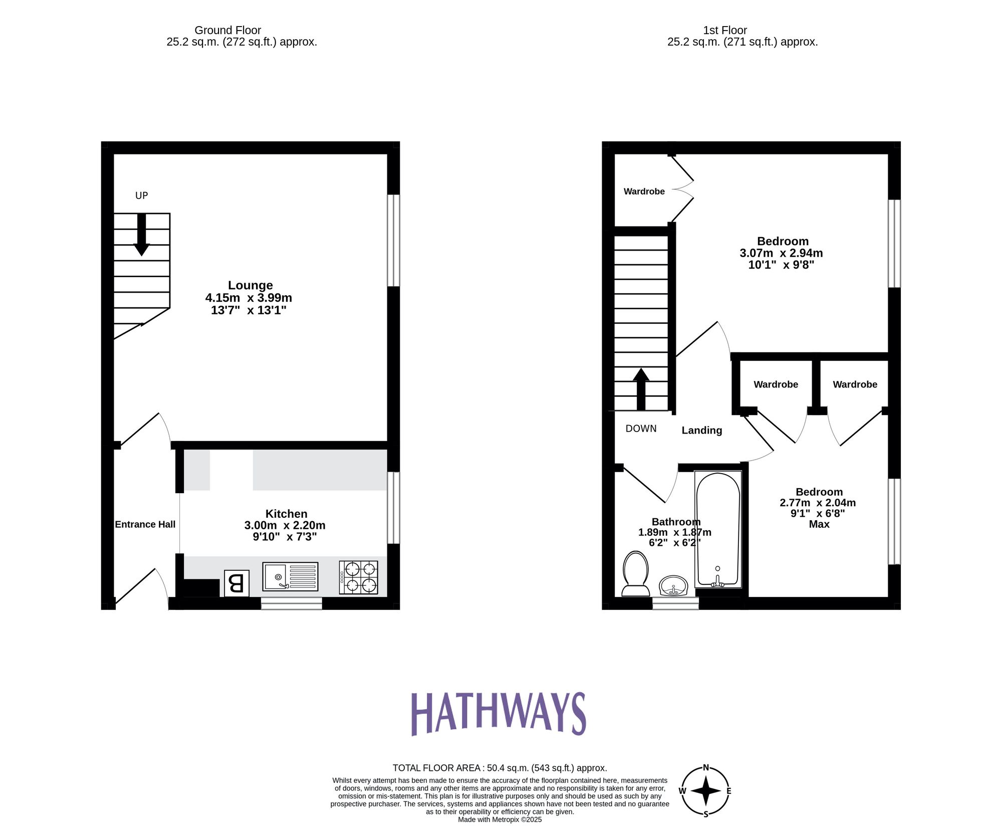 2 bed semi-detached house for sale in Oak Tree Close, Pontypool - Property Floorplan