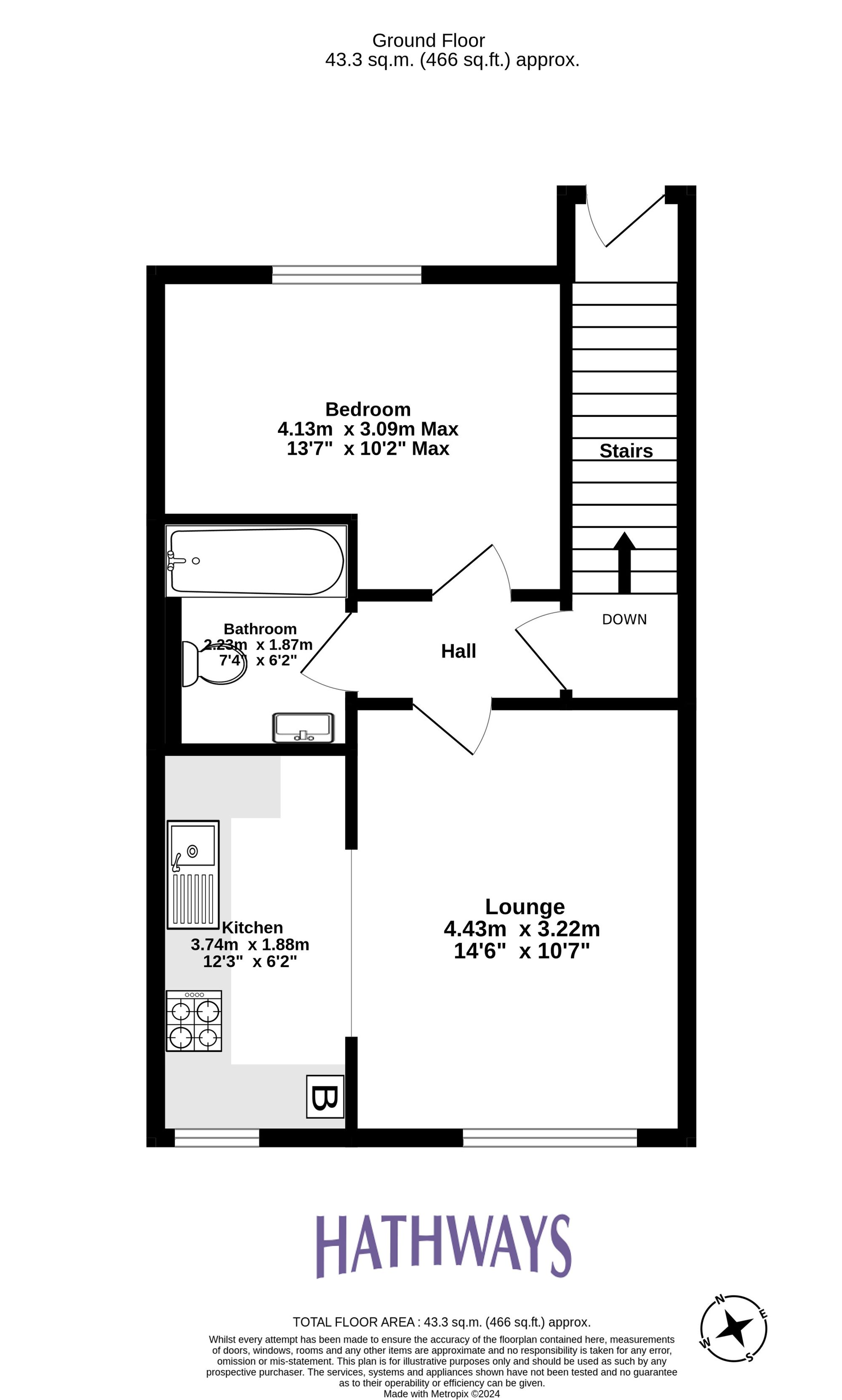 1 bed flat for sale in Cambria Close, Newport - Property Floorplan