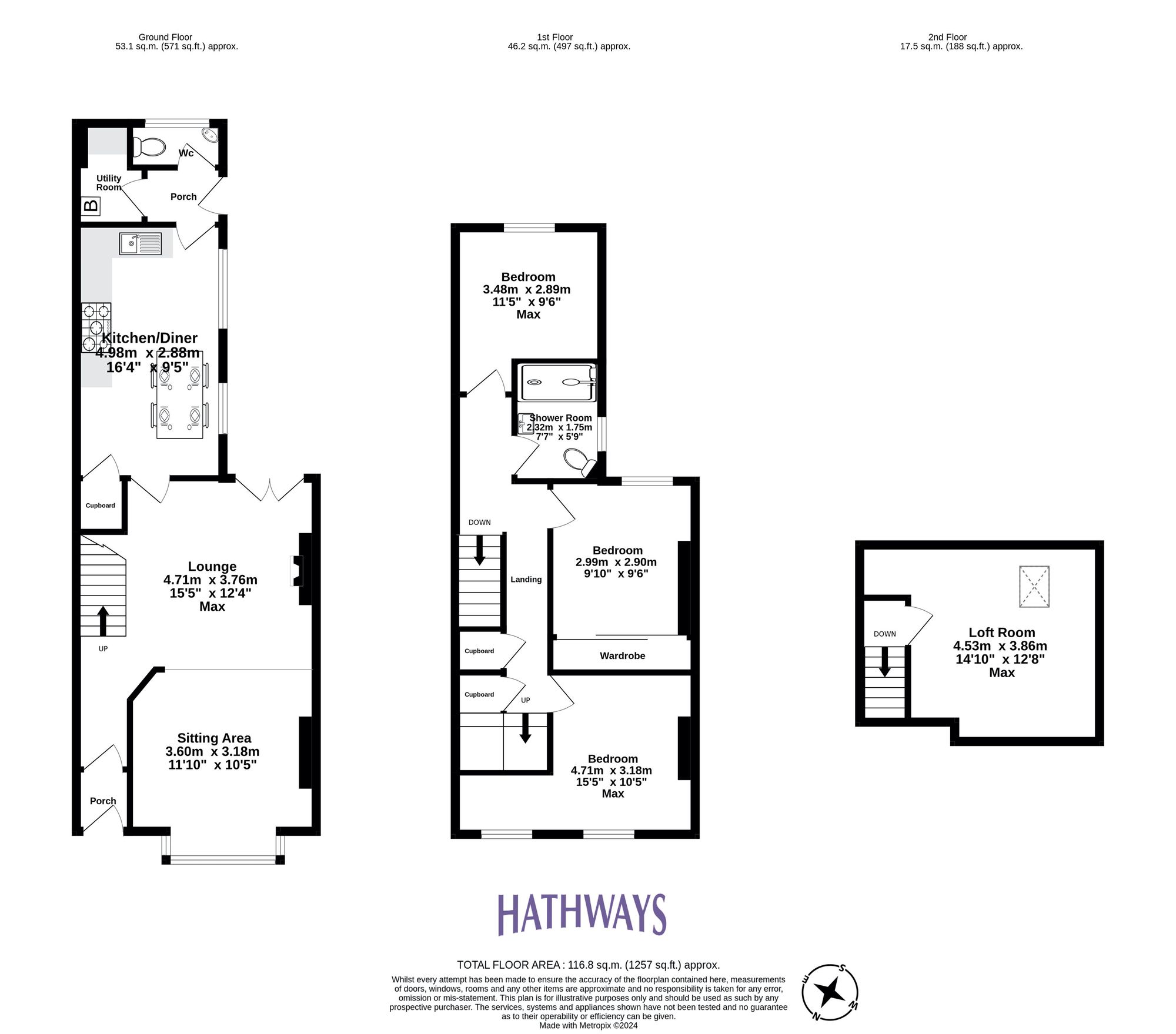 3 bed end of terrace house for sale in Grove Estate, Pontypool - Property Floorplan