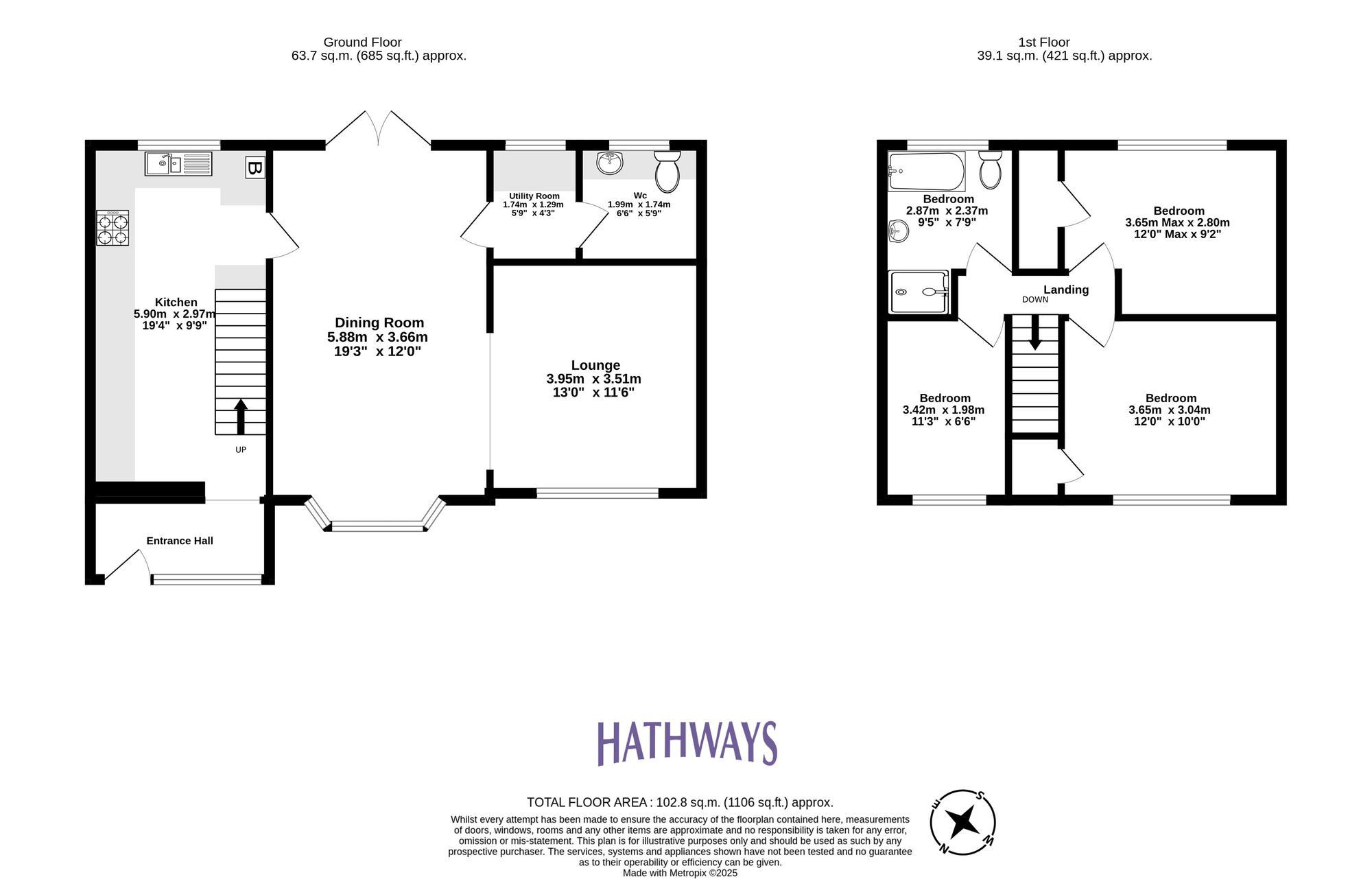 3 bed end of terrace house for sale in Caernarvon Crescent, Cwmbran - Property Floorplan