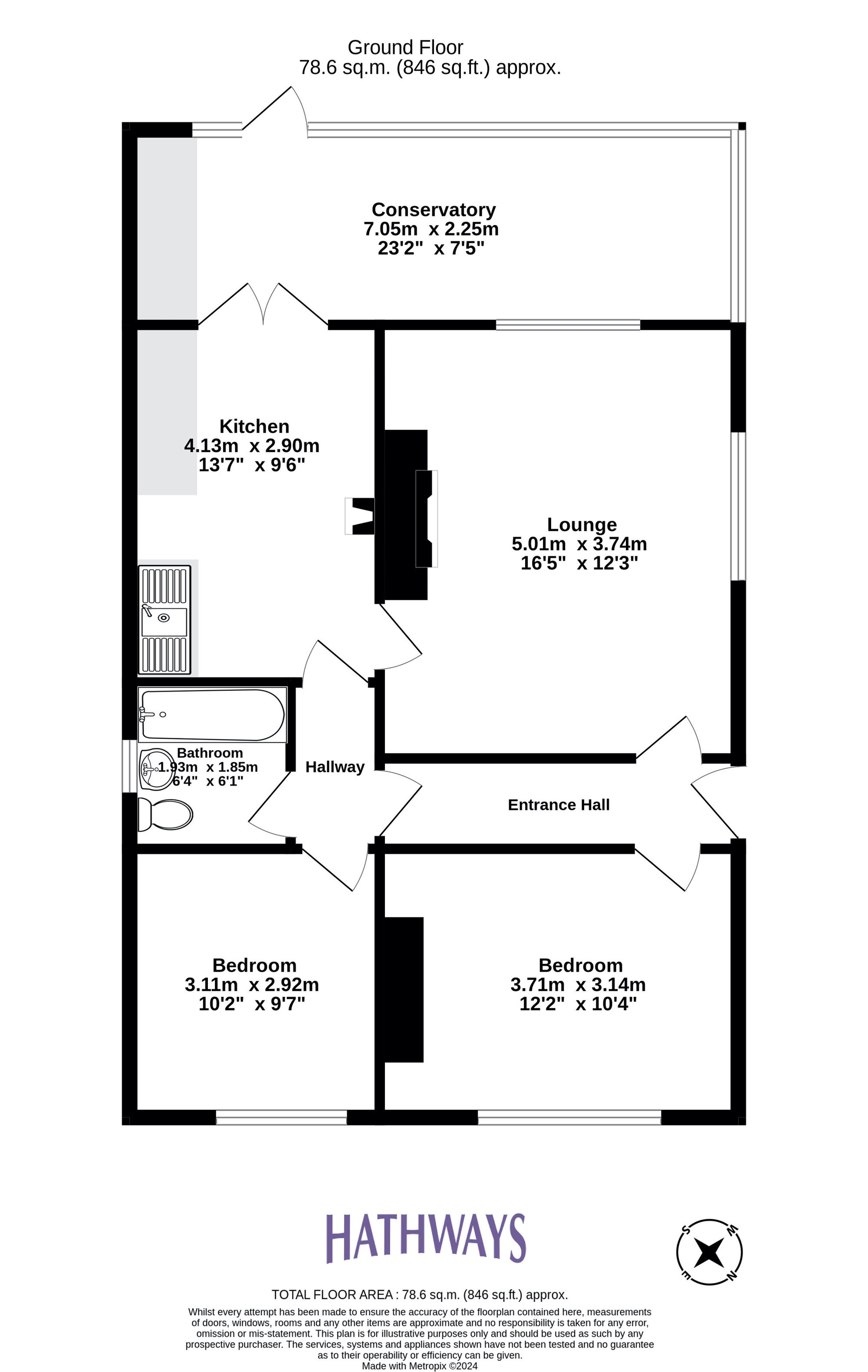 2 bed bungalow for sale in Llantarnam Road, Cwmbran - Property Floorplan