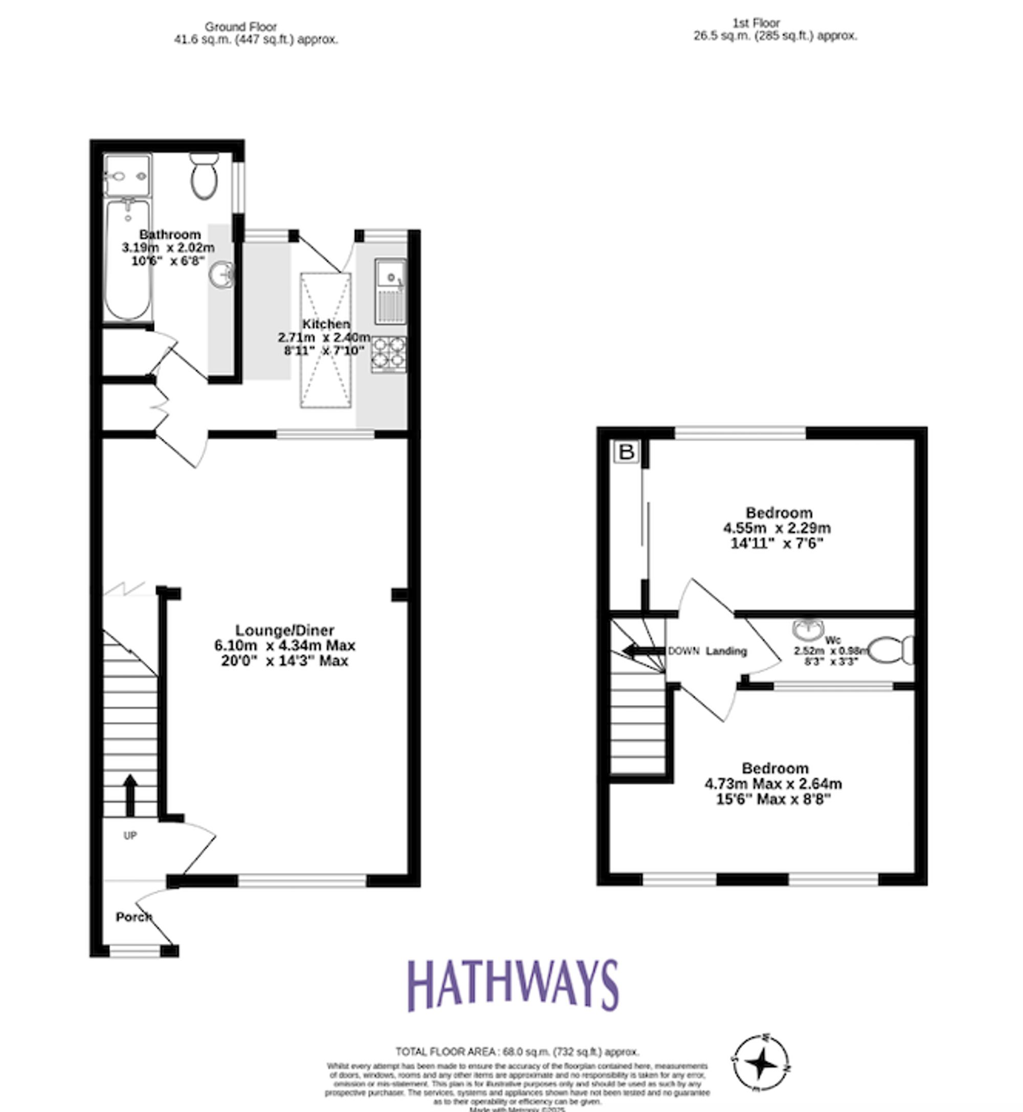 2 bed terraced house for sale in Stafford Road, Pontypool - Property Floorplan