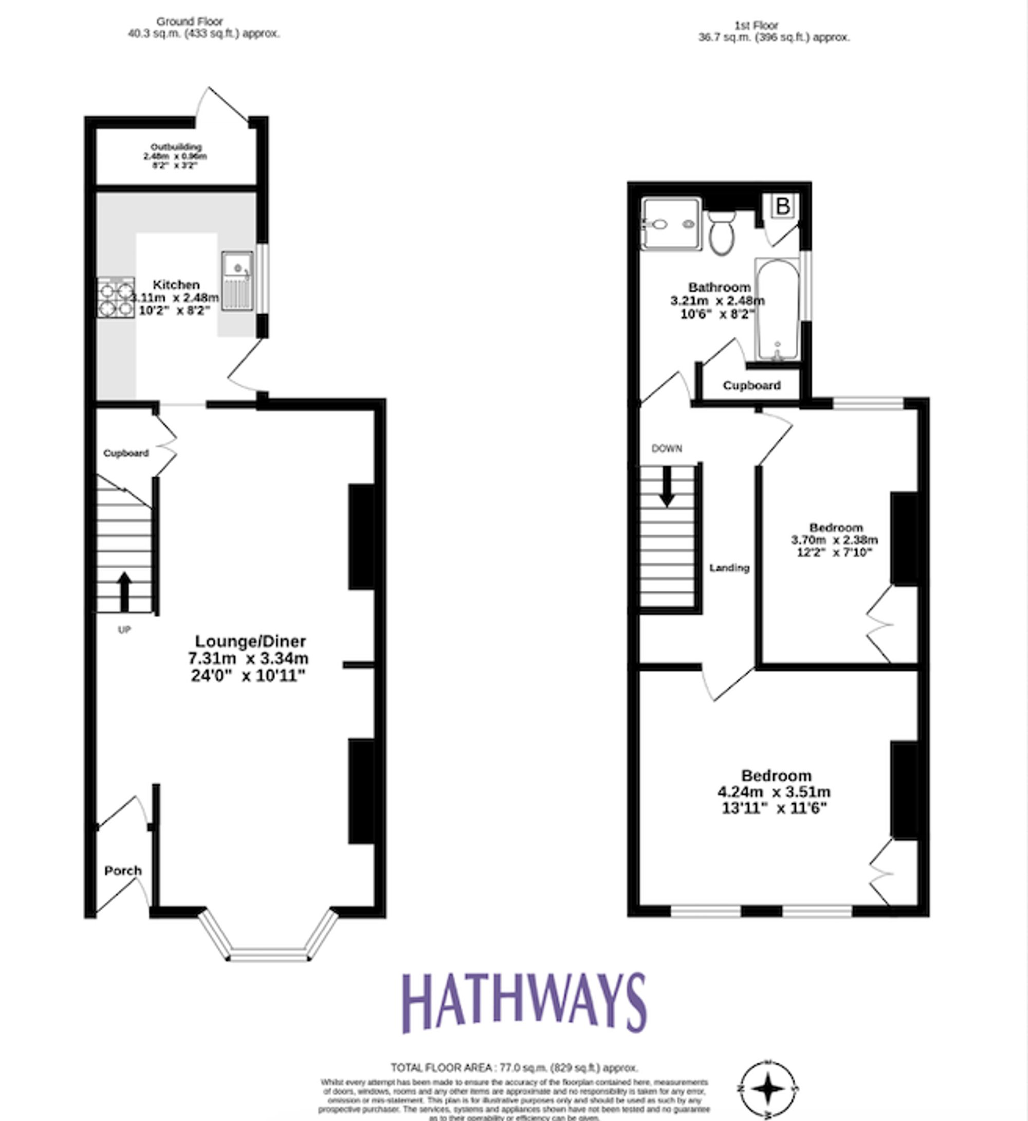 2 bed terraced house for sale in Richmond Road, Cwmbran - Property Floorplan