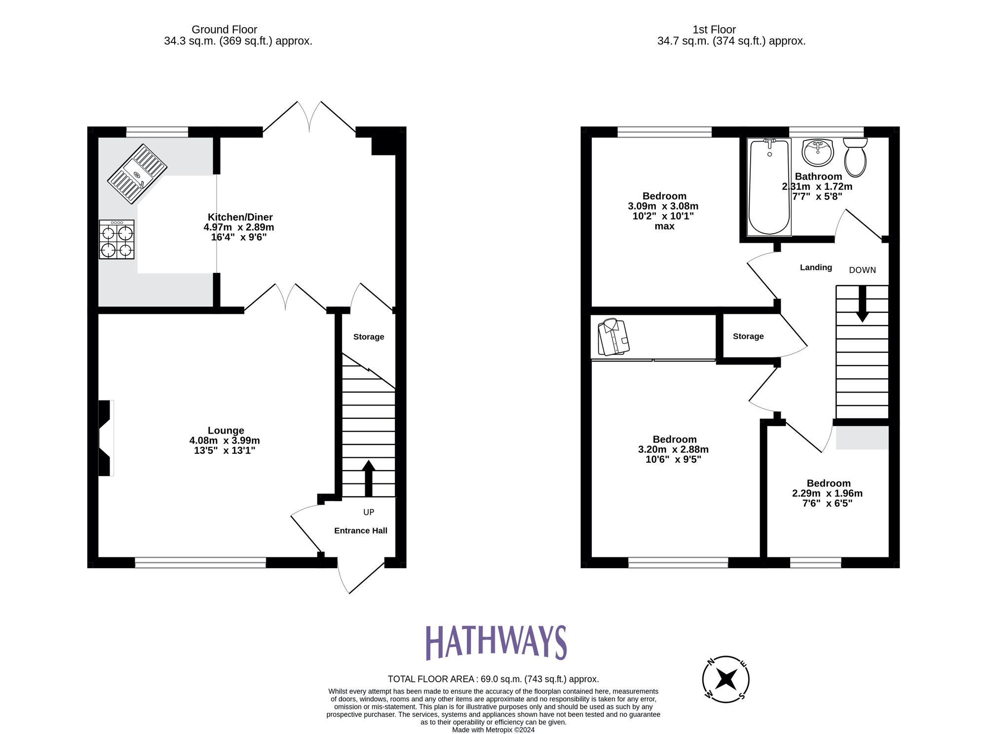 3 bed house for sale in Perthy Close, Cwmbran - Property Floorplan