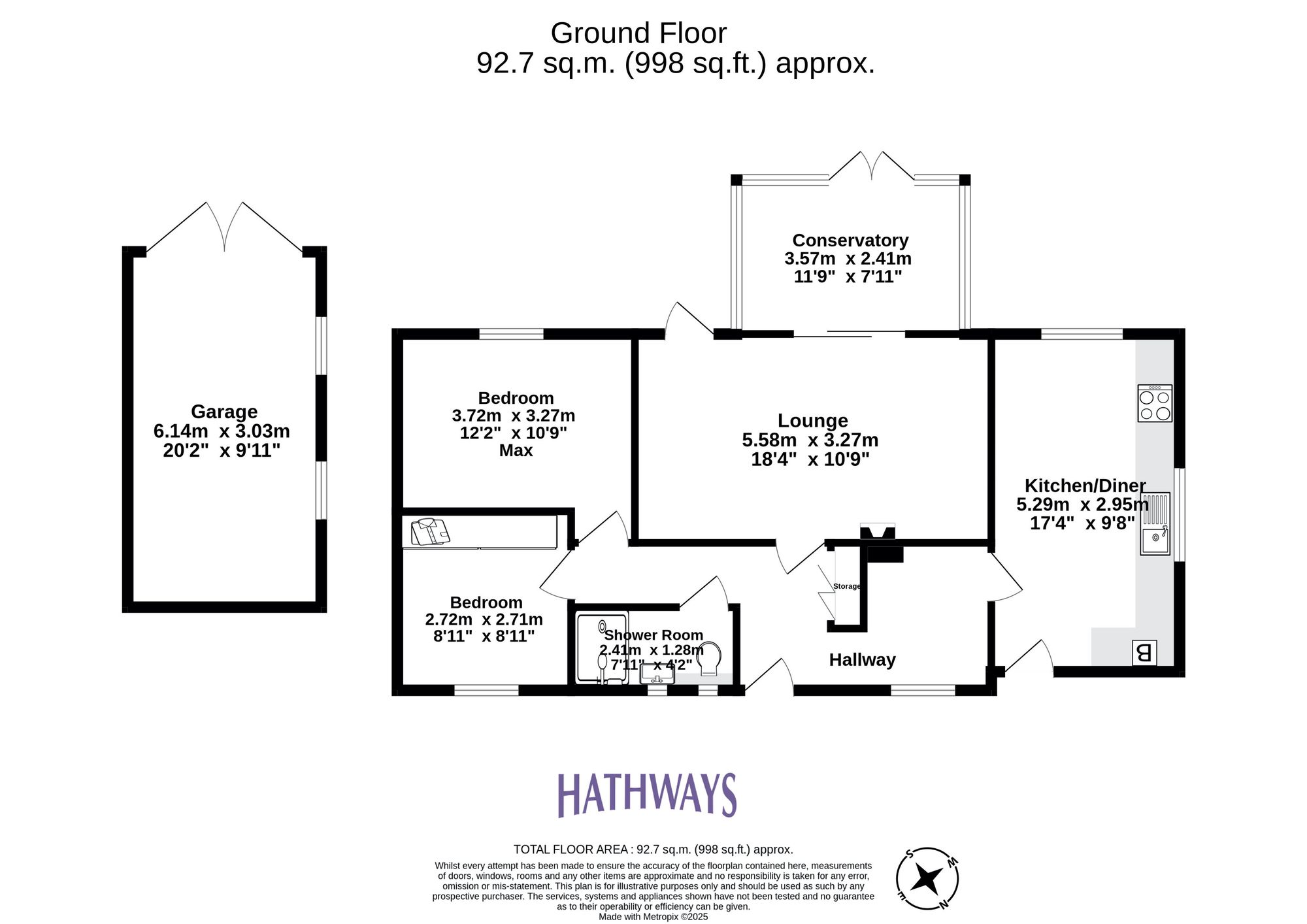 2 bed semi-detached bungalow for sale in Clairwain, Pontypool - Property Floorplan