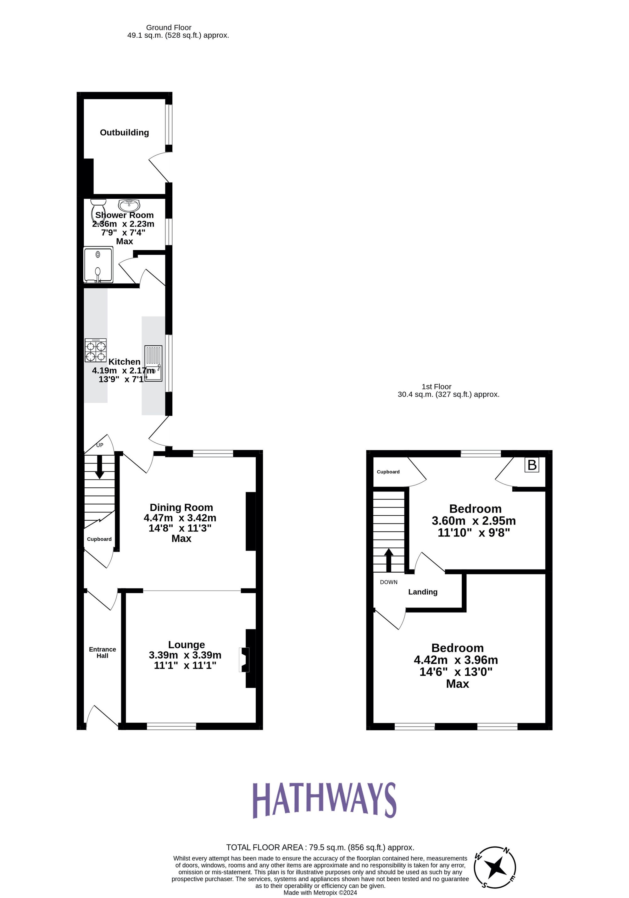 2 bed mid-terraced house for sale in Clapham Terrace, Pontypool - Property Floorplan