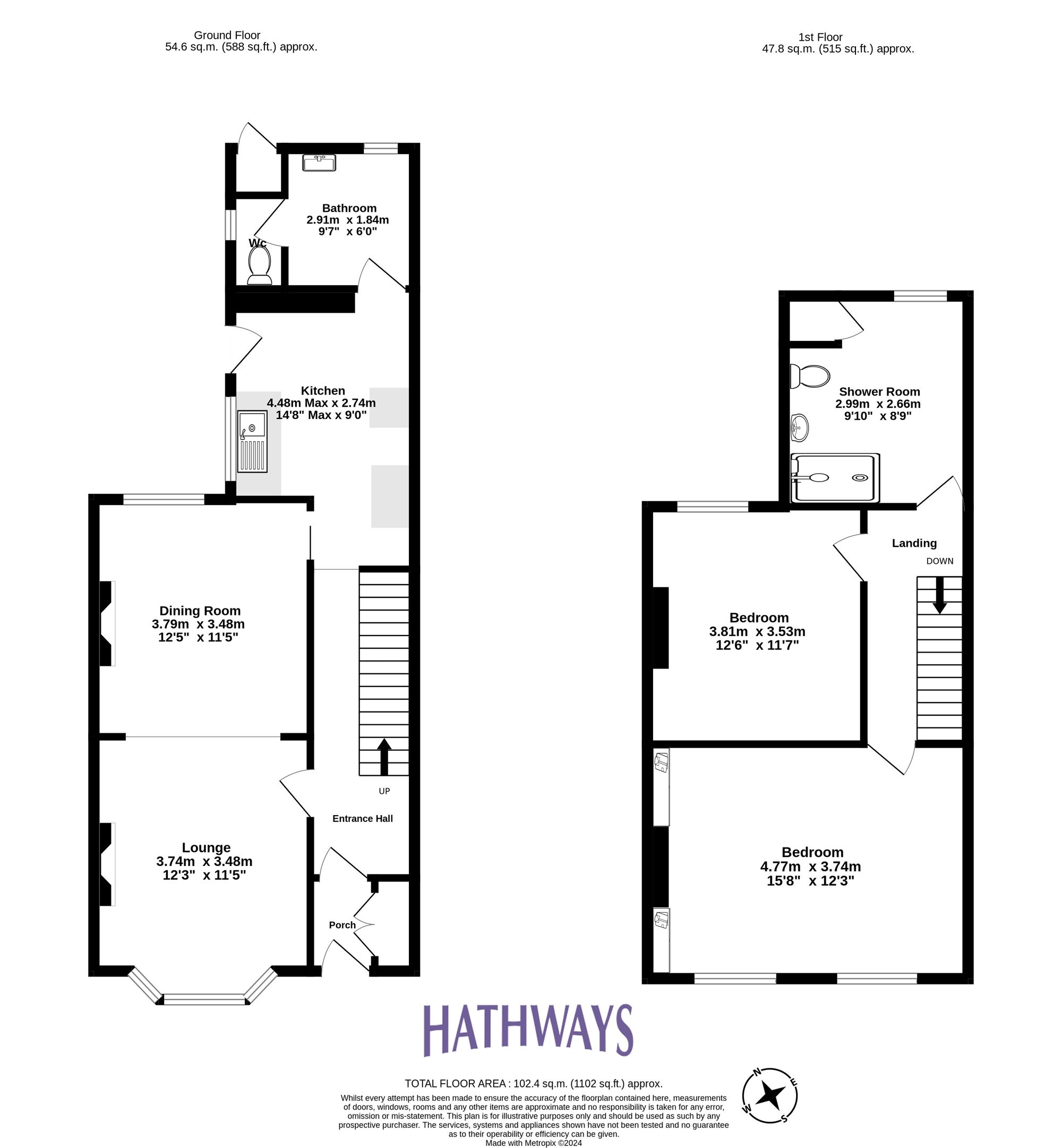 2 bed terraced house for sale in Victoria Street, Cwmbran - Property Floorplan