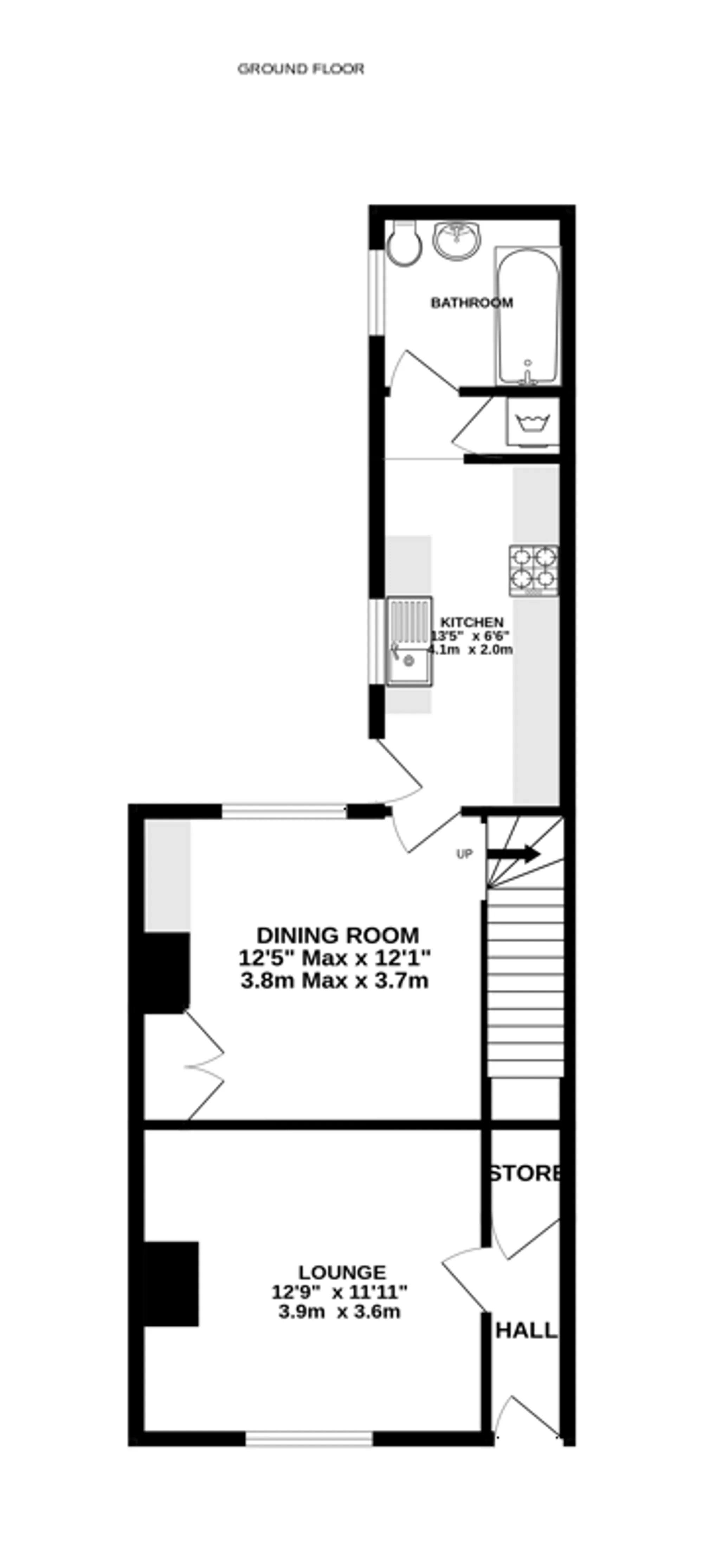 3 bed terraced house for sale in Leicester Road, Loughborough - Property floorplan