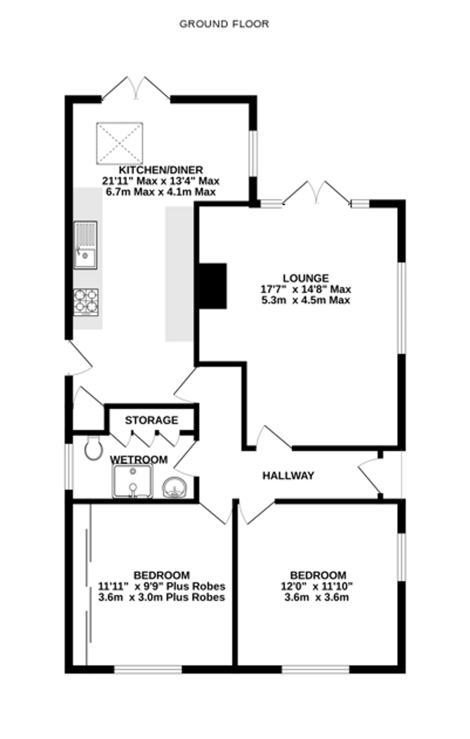 2 bed detached bungalow for sale in Limehurst Avenue, Loughborough - Property floorplan