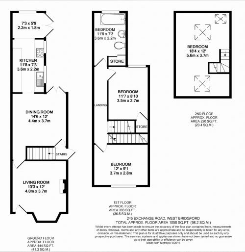 3 bed house to rent in Exchange Road, West Bridgford - Property Floorplan