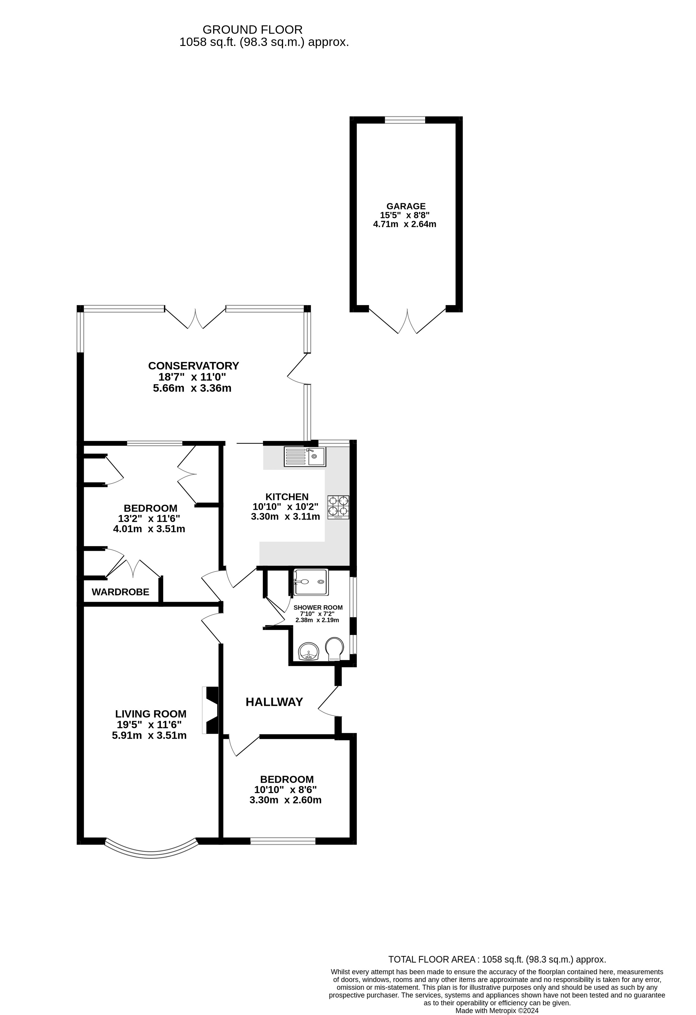 2 bed bungalow for sale in Canberra Crescent, West Bridgford - Property Floorplan