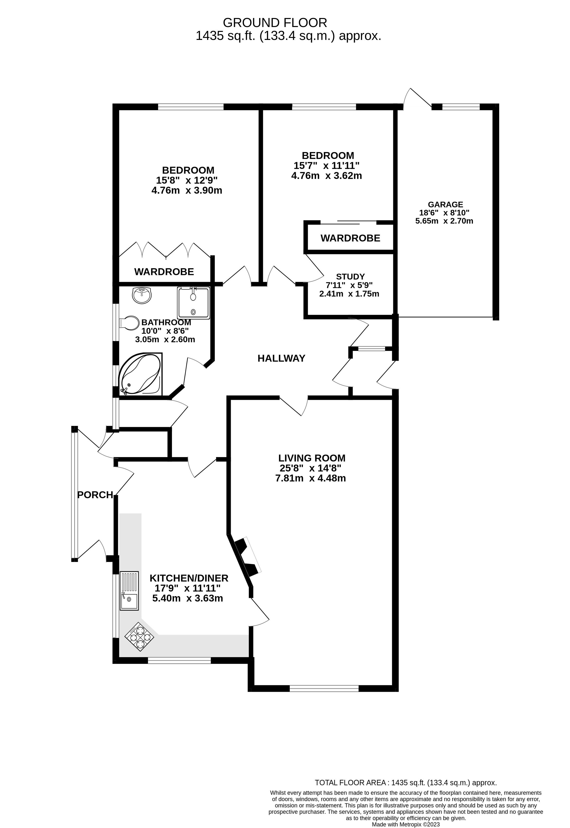 2 bed bungalow for sale in Musters Road, West Bridgford - Property Floorplan