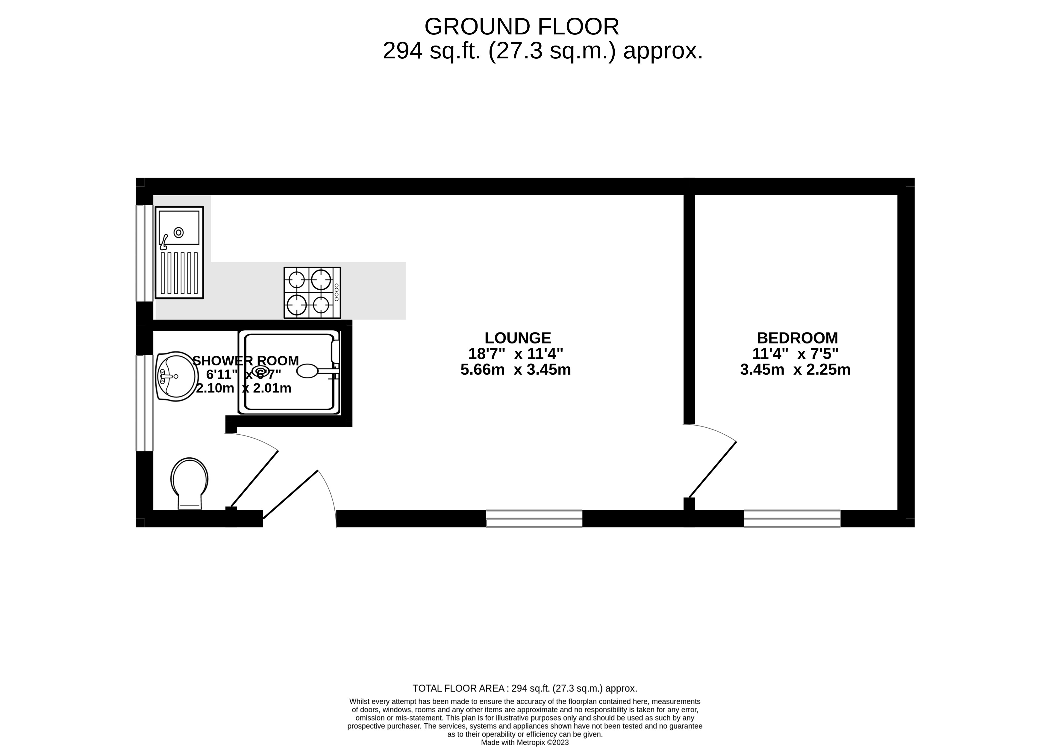 1 bed apartment for sale in Musters Road, West Bridgford - Property Floorplan