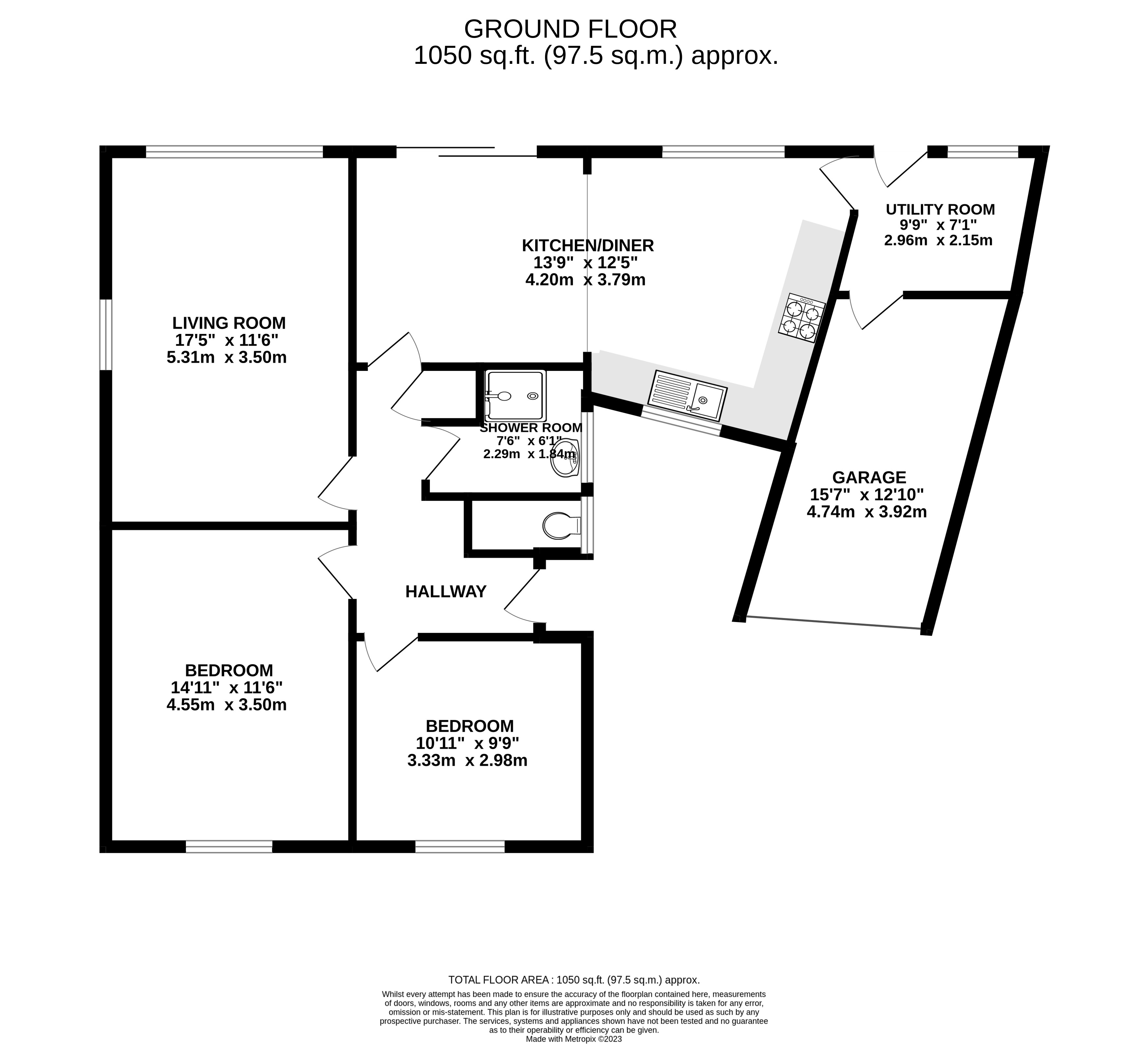 2 bed bungalow for sale in Stanhome Square, West Bridgford - Property Floorplan