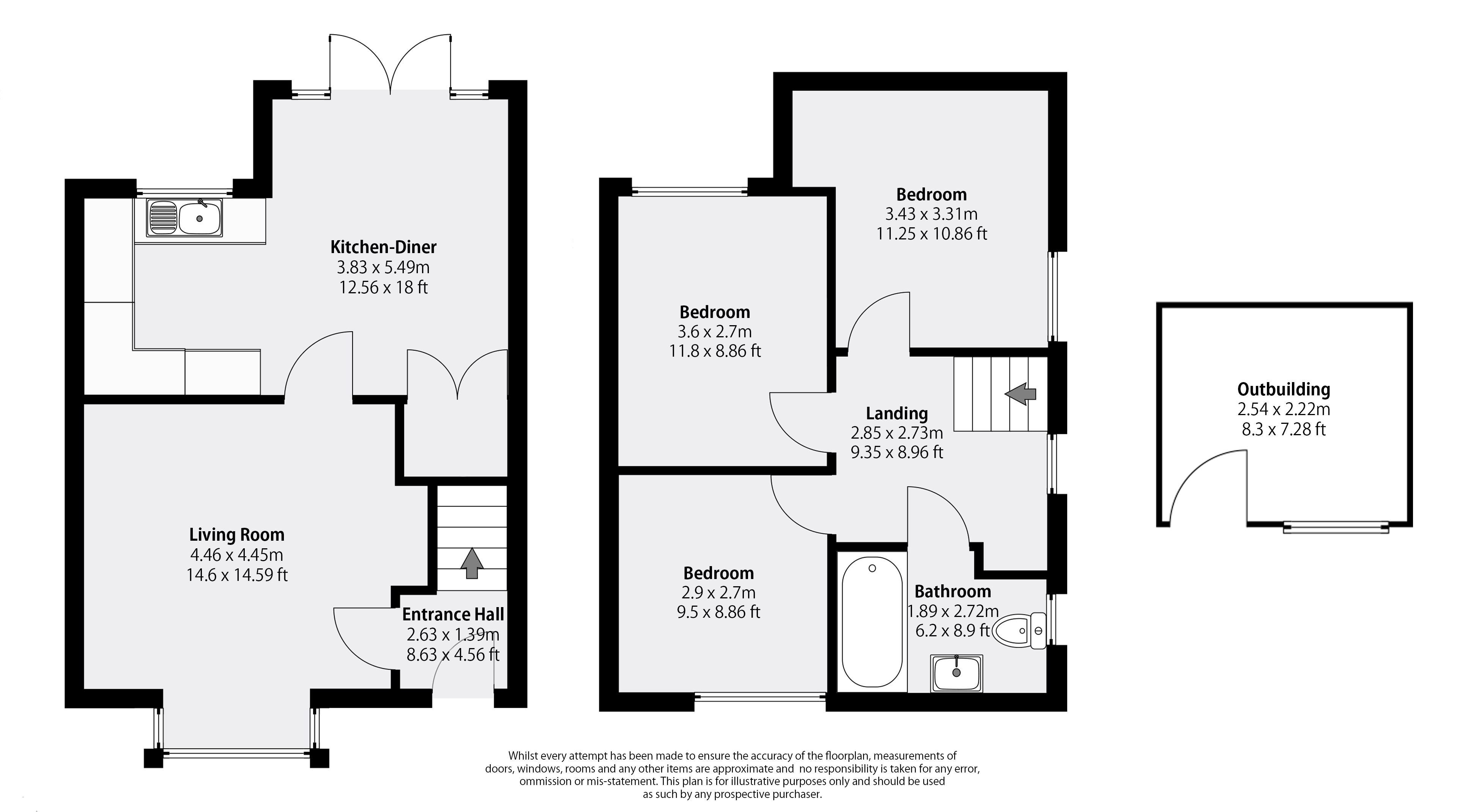 3 bed house for sale in Main Street, Gamston - Property Floorplan