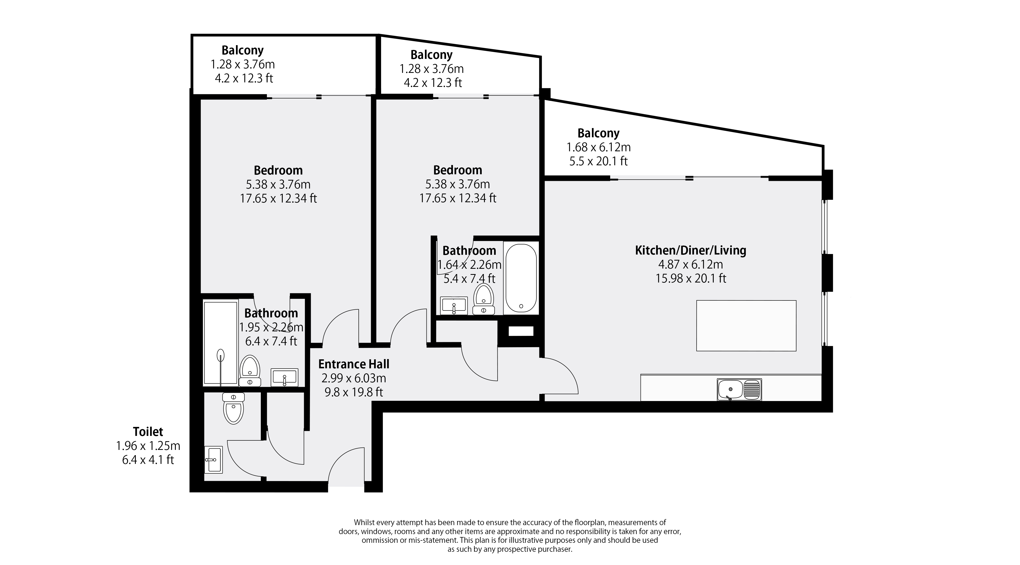 2 bed apartment for sale in Trent Bridge View, Nottingham - Property Floorplan