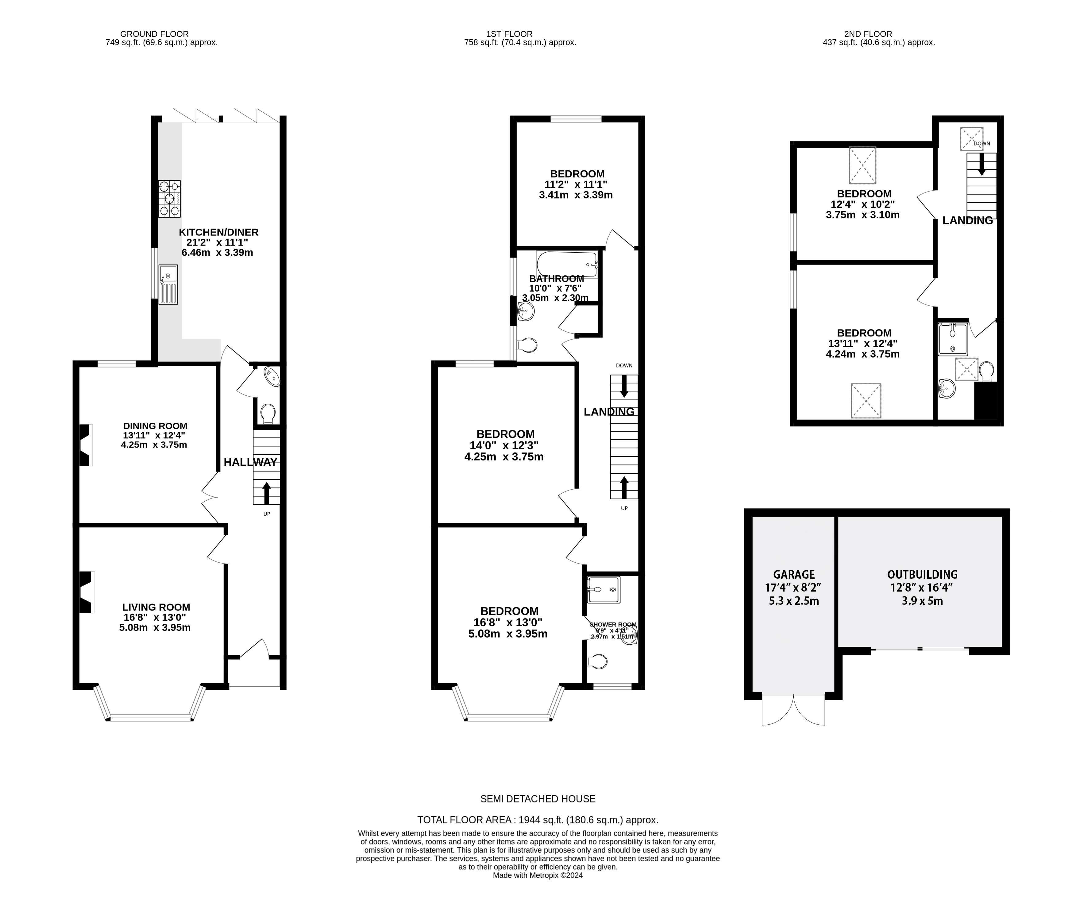 5 bed house for sale in William Road, West Bridgford - Property Floorplan