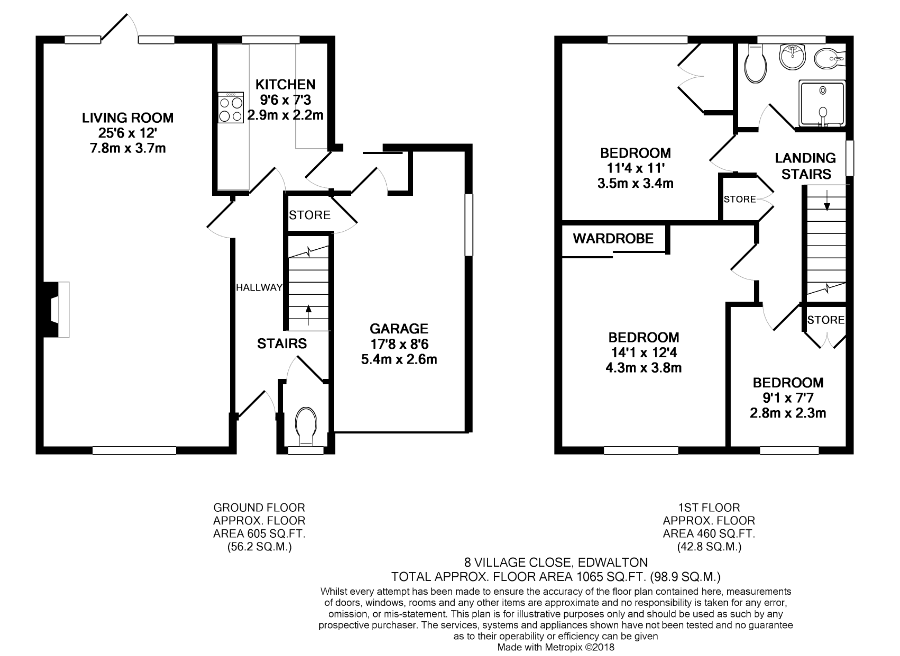 3 bed house for sale in Village Close, Edwalton - Property Floorplan