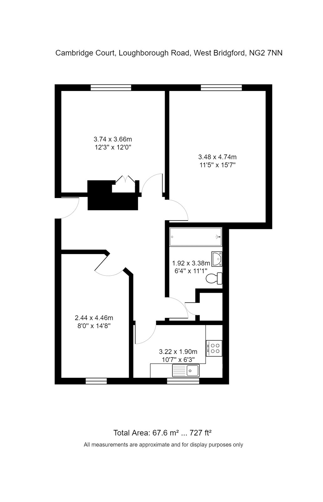 2 bed apartment to rent in Loughborough Road, West Bridgford - Property Floorplan