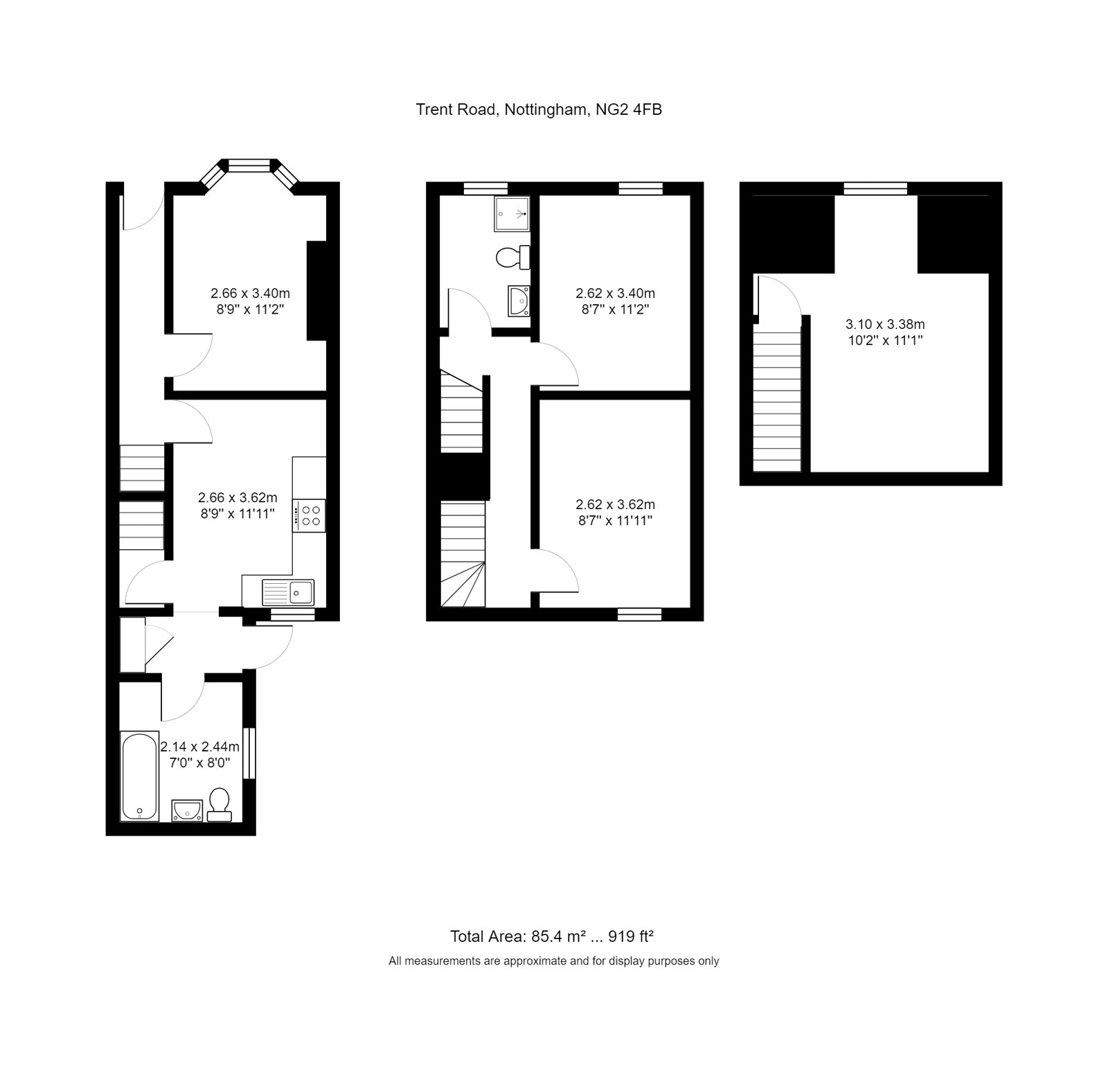3 bed house to rent in Trent Road, Nottingham - Property Floorplan