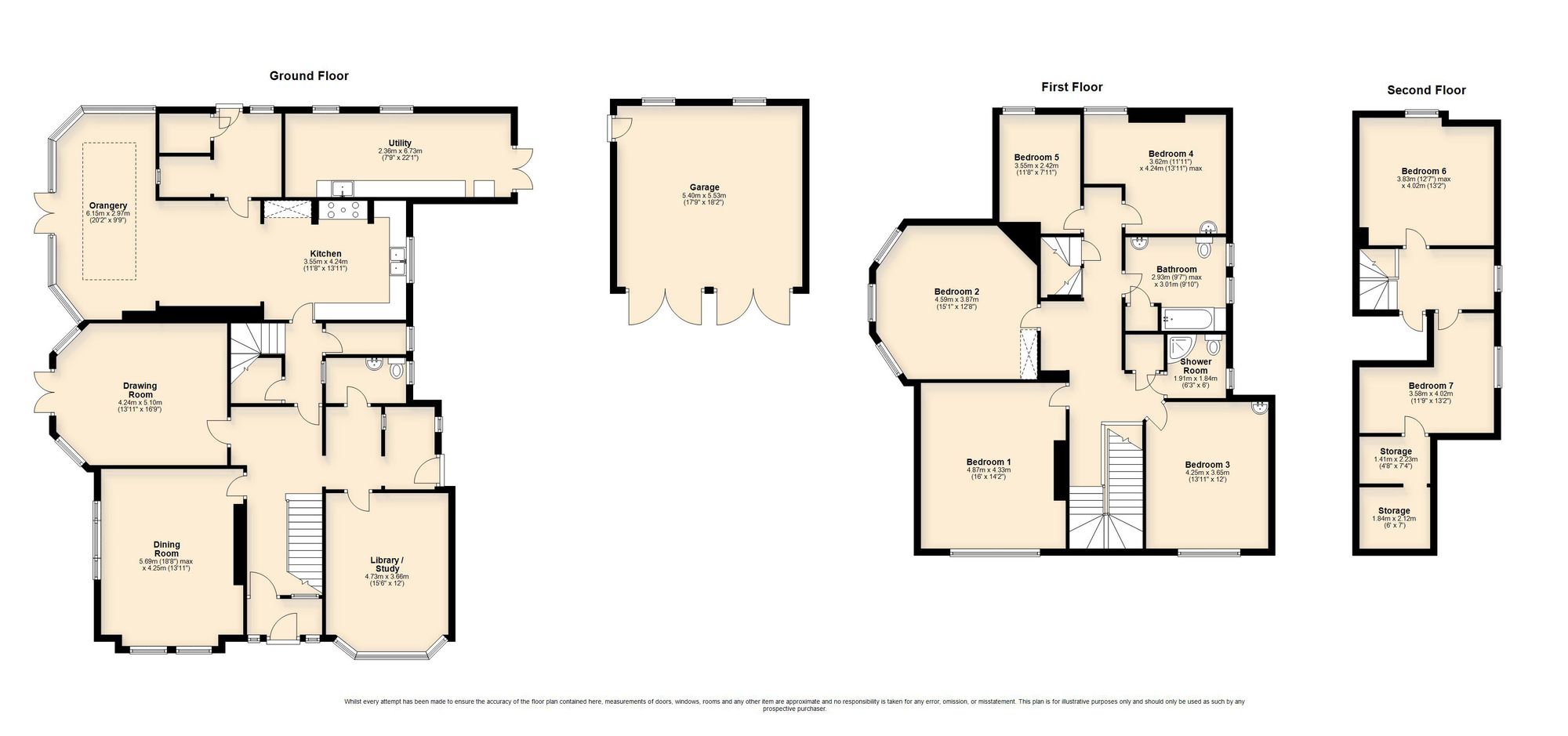 7 bed detached house for sale in Church Road, Norwich - Property floorplan