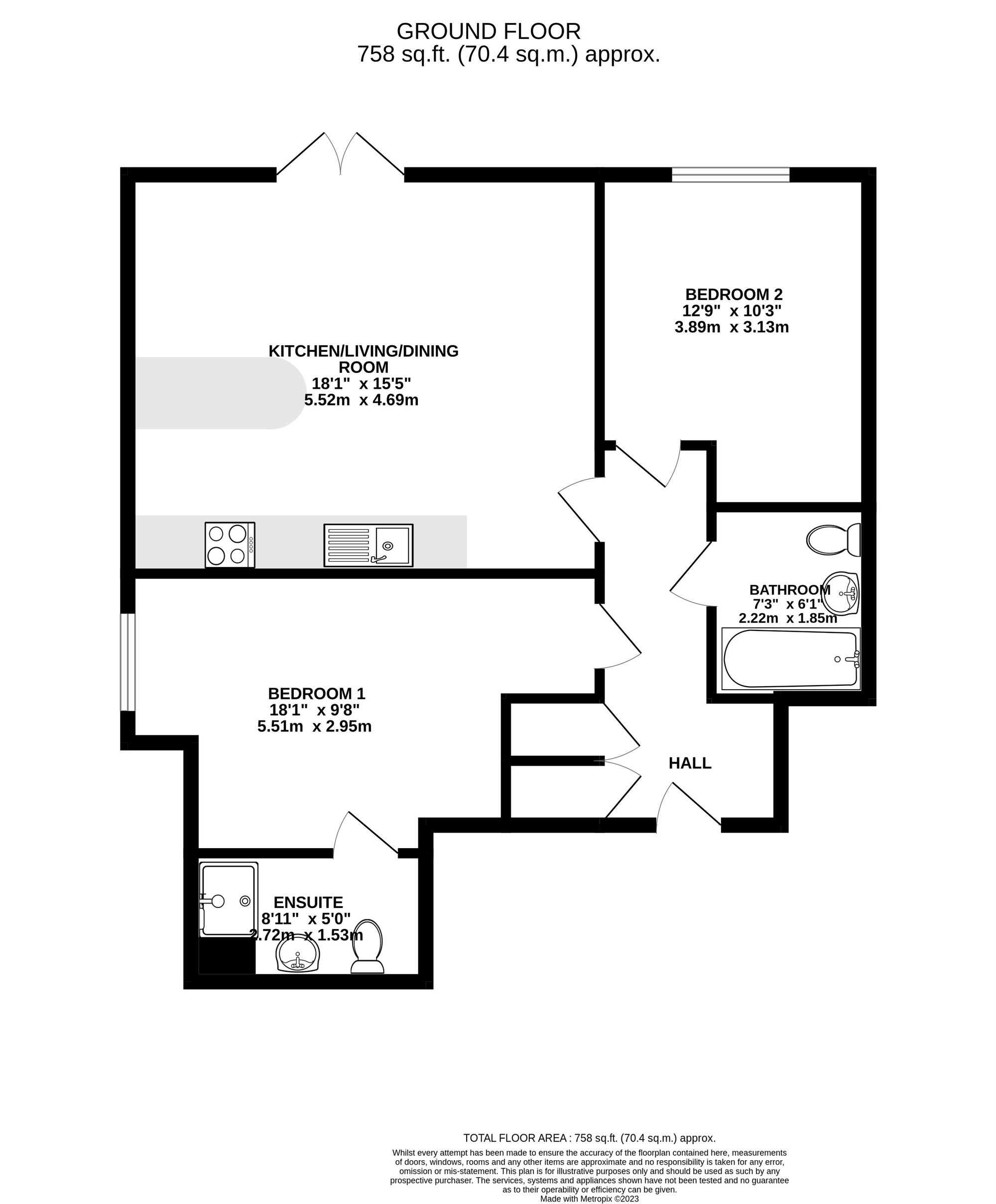 2 bed ground floor flat for sale in St. Ann Lane, Norwich - Property floorplan