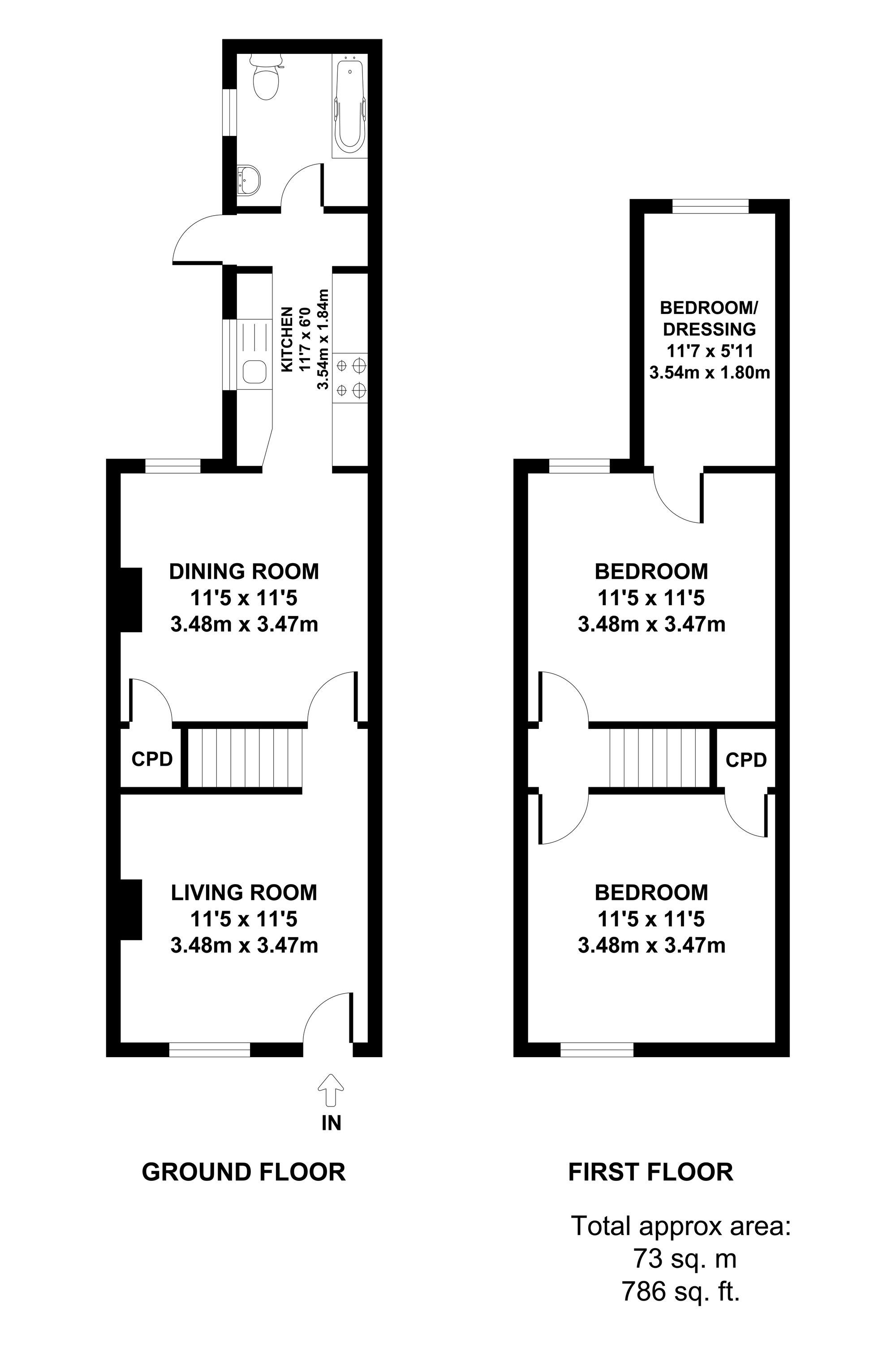 2 bed mid-terraced house for sale in Chester Street, Norwich - Property floorplan