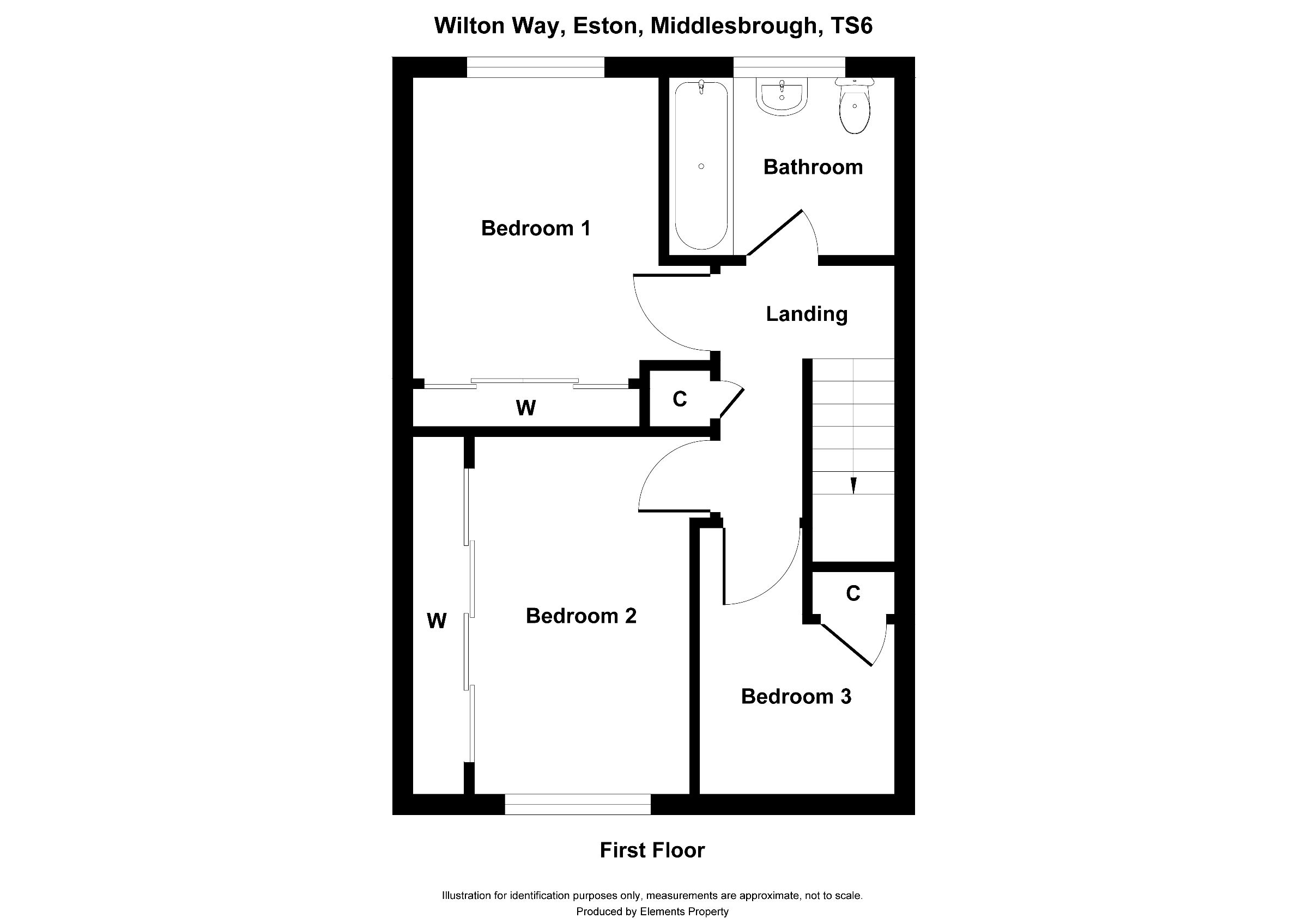 3 bed terraced house to rent in Wilton Way, Middlesbrough - Property floorplan
