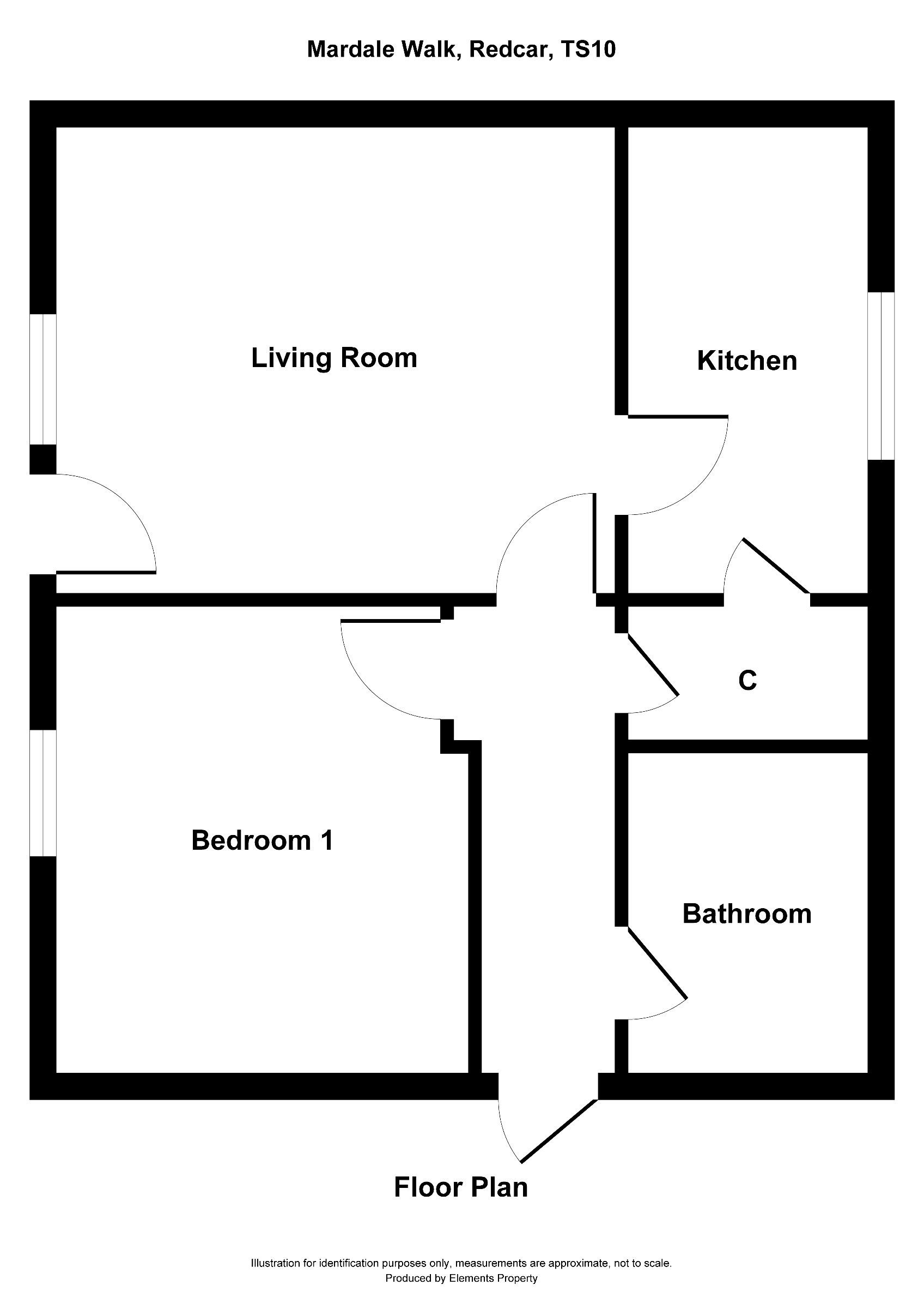 1 bed flat to rent in Mardale Walk, Redcar and Cleveland - Property floorplan