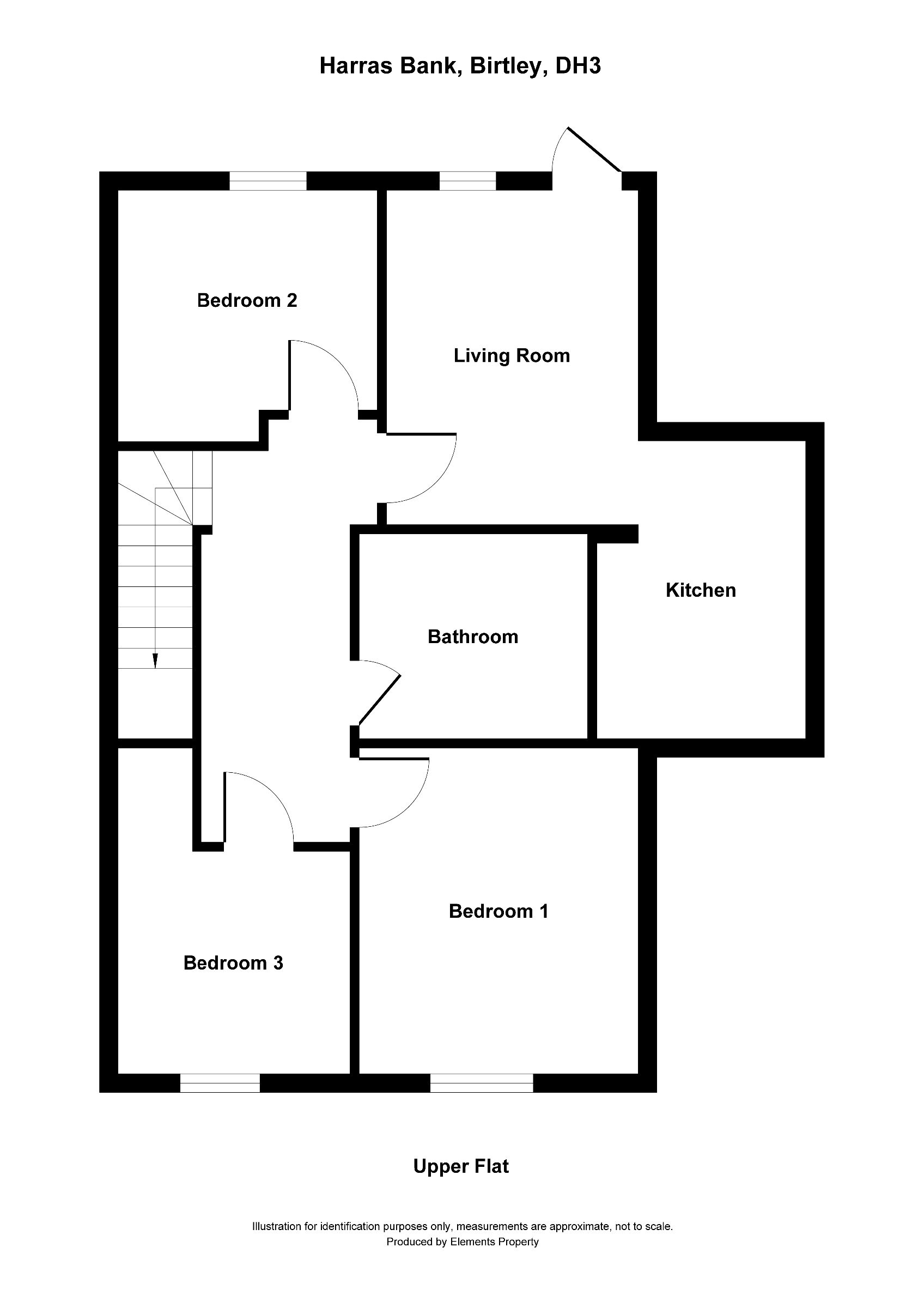 3 bed flat to rent in Harras Bank, County Durham - Property floorplan