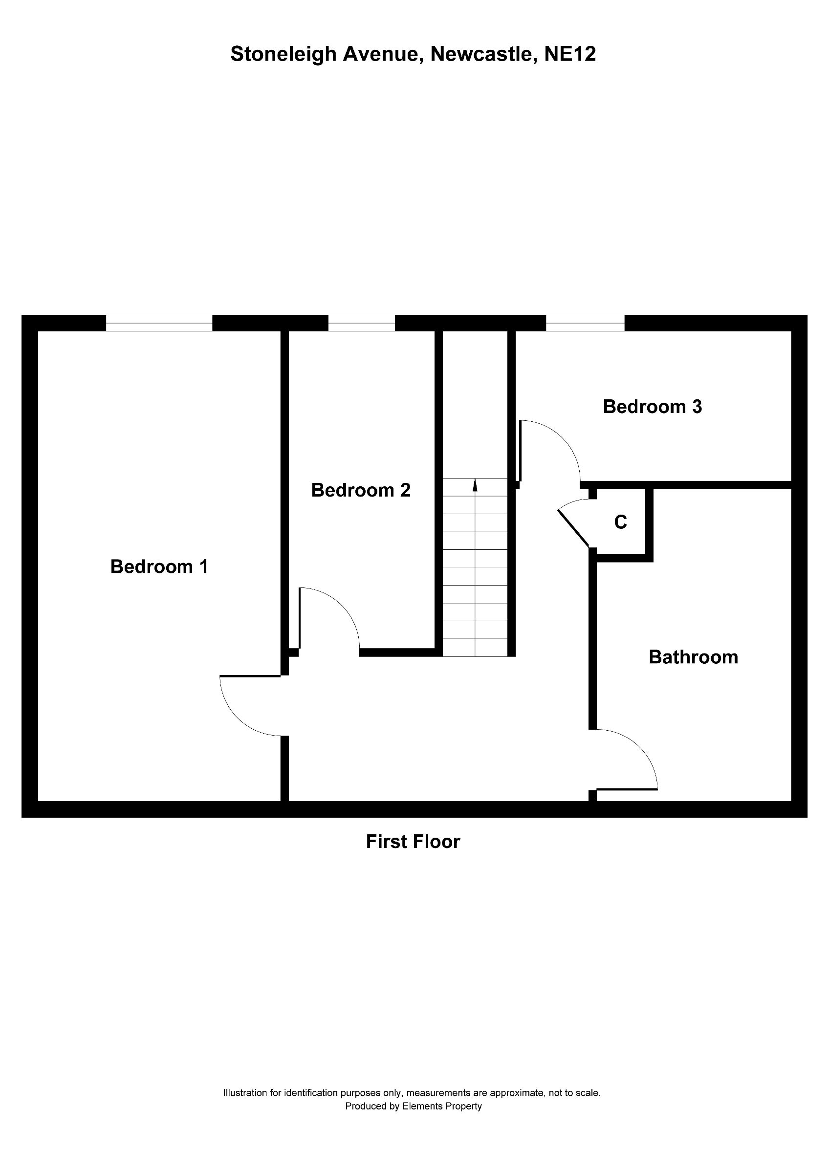 3 bed terraced house to rent in Stoneleigh Avenue, Longbenton - Property floorplan