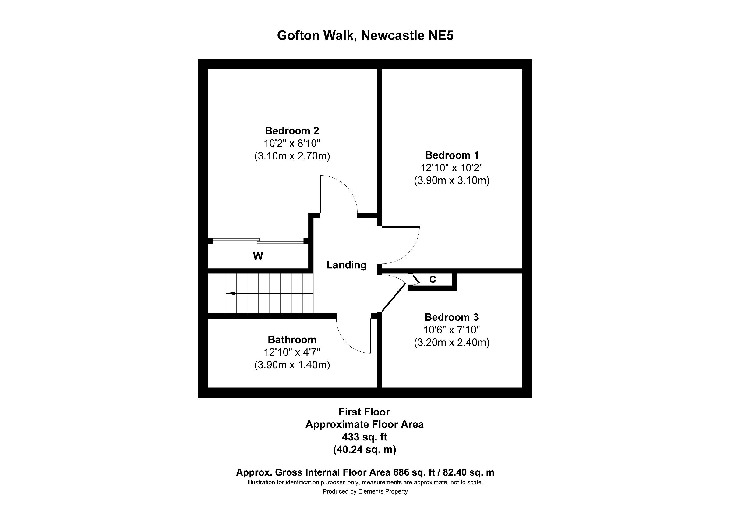 3 bed terraced house to rent in Gofton Walk, Newcastle - Property floorplan