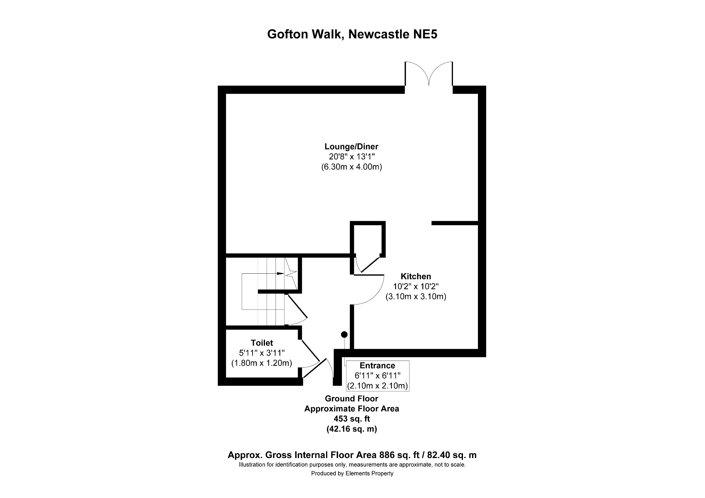 3 bed terraced house to rent in Gofton Walk, Newcastle - Property floorplan