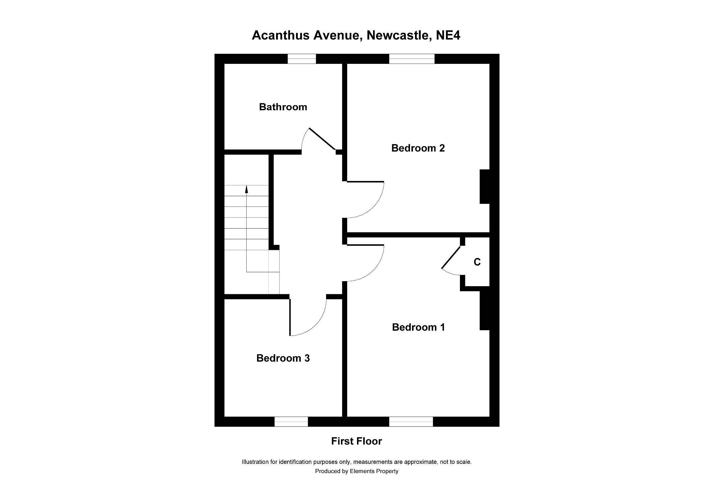 3 bed terraced house to rent in Acanthus Avenue, Newcastle-upon-Tyne - Property floorplan