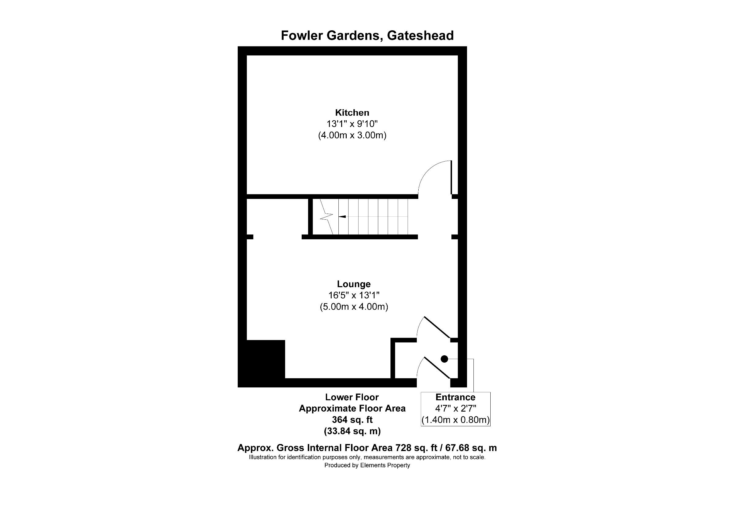 2 bed terraced house to rent in Fowler Gardens, Gateshead - Property floorplan