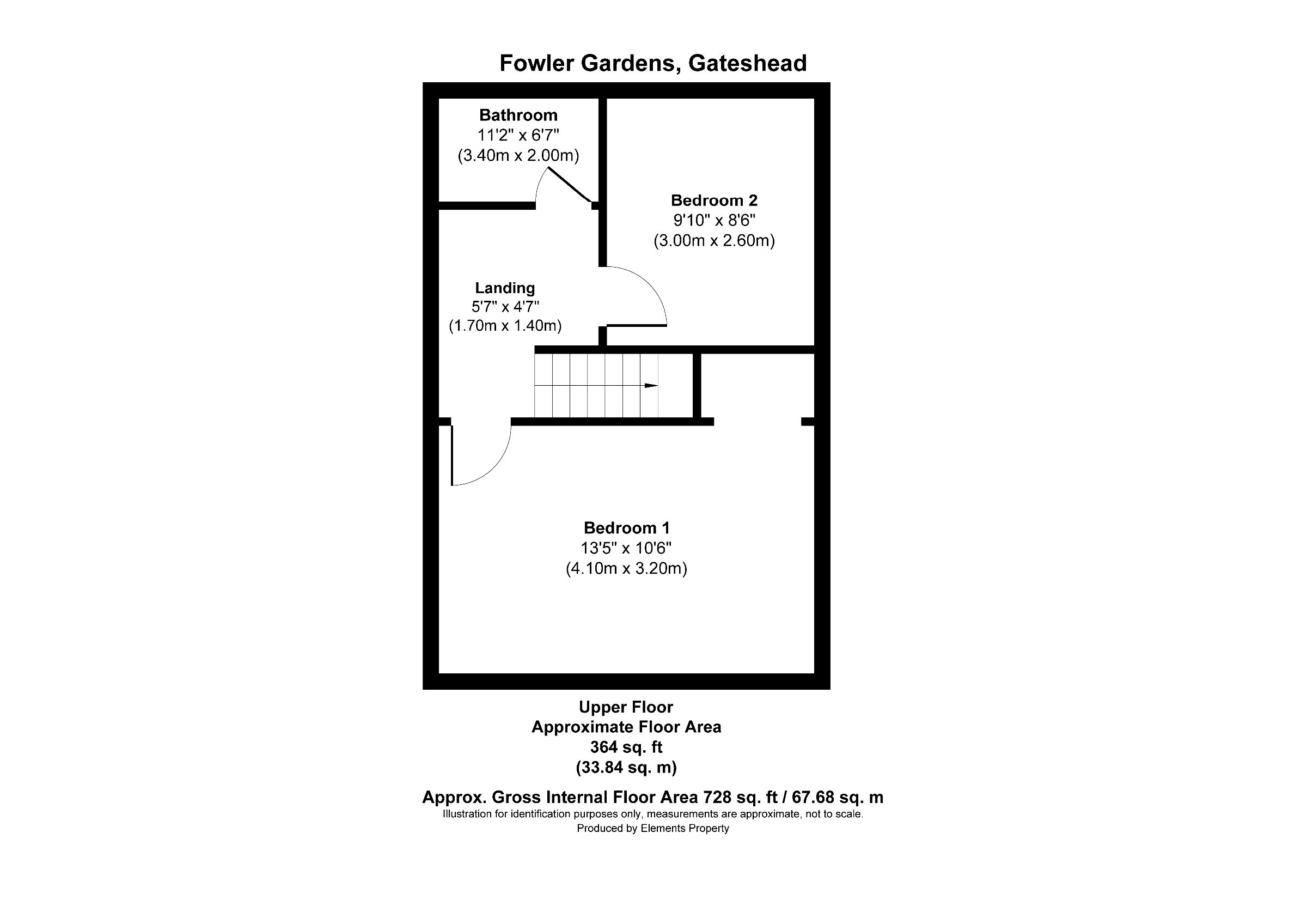 2 bed terraced house to rent in Fowler Gardens, Gateshead - Property floorplan