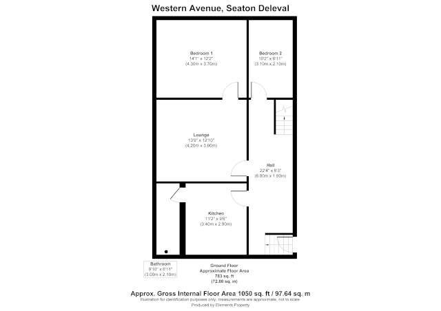 2 bed flat to rent in Western Avenue, Seaton Delaval - Property floorplan