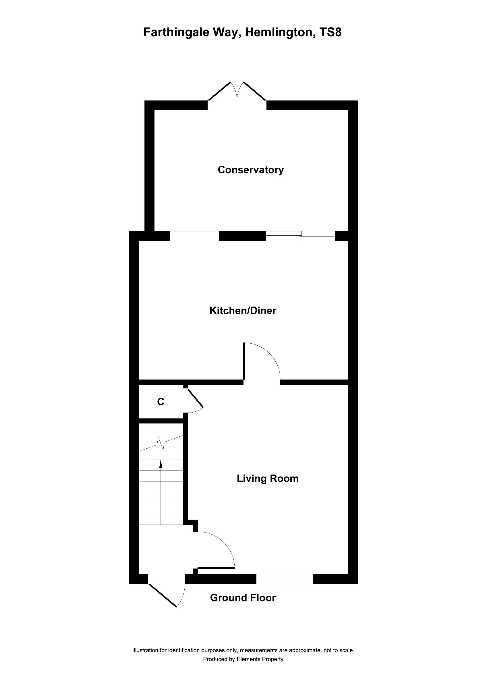 3 bed semi-detached house to rent in Farthingale Way, Hemlington - Property floorplan
