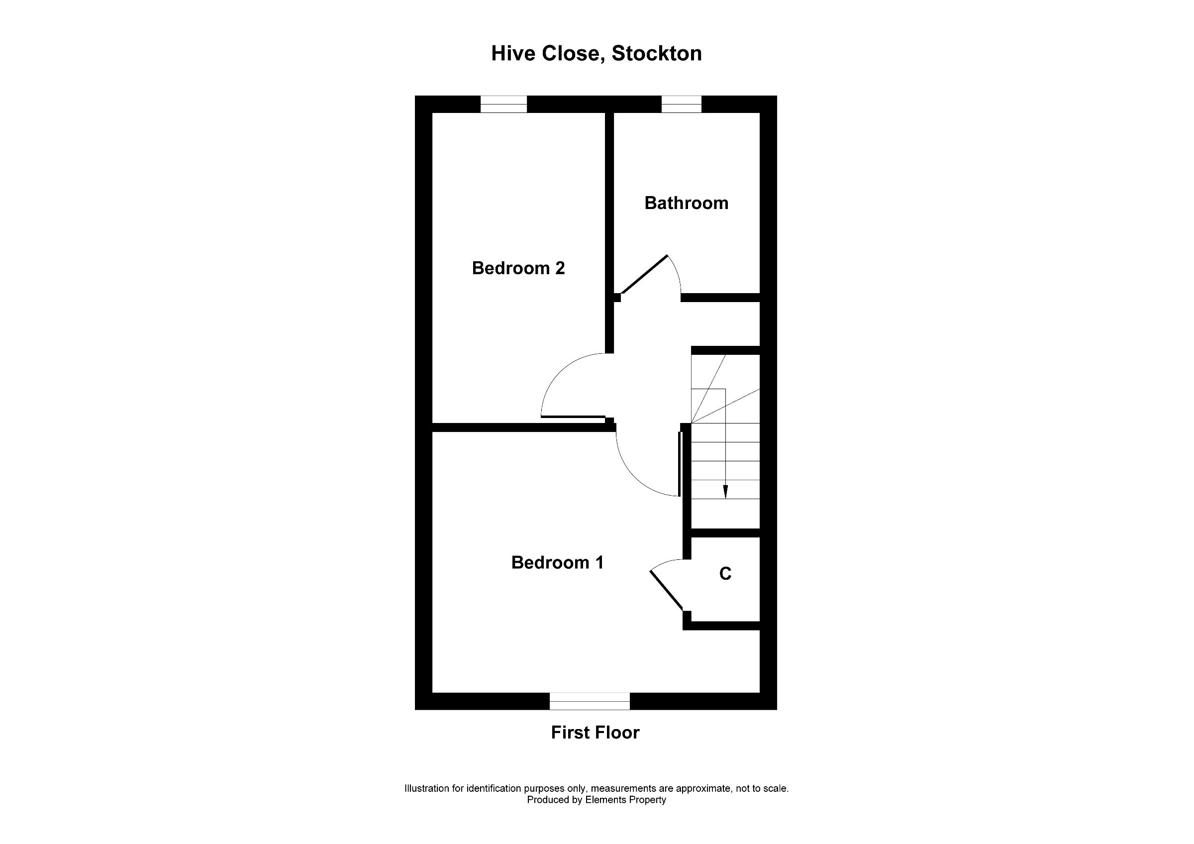 2 bed semi-detached house to rent in Hive Close, Stockton-on-Tees - Property floorplan