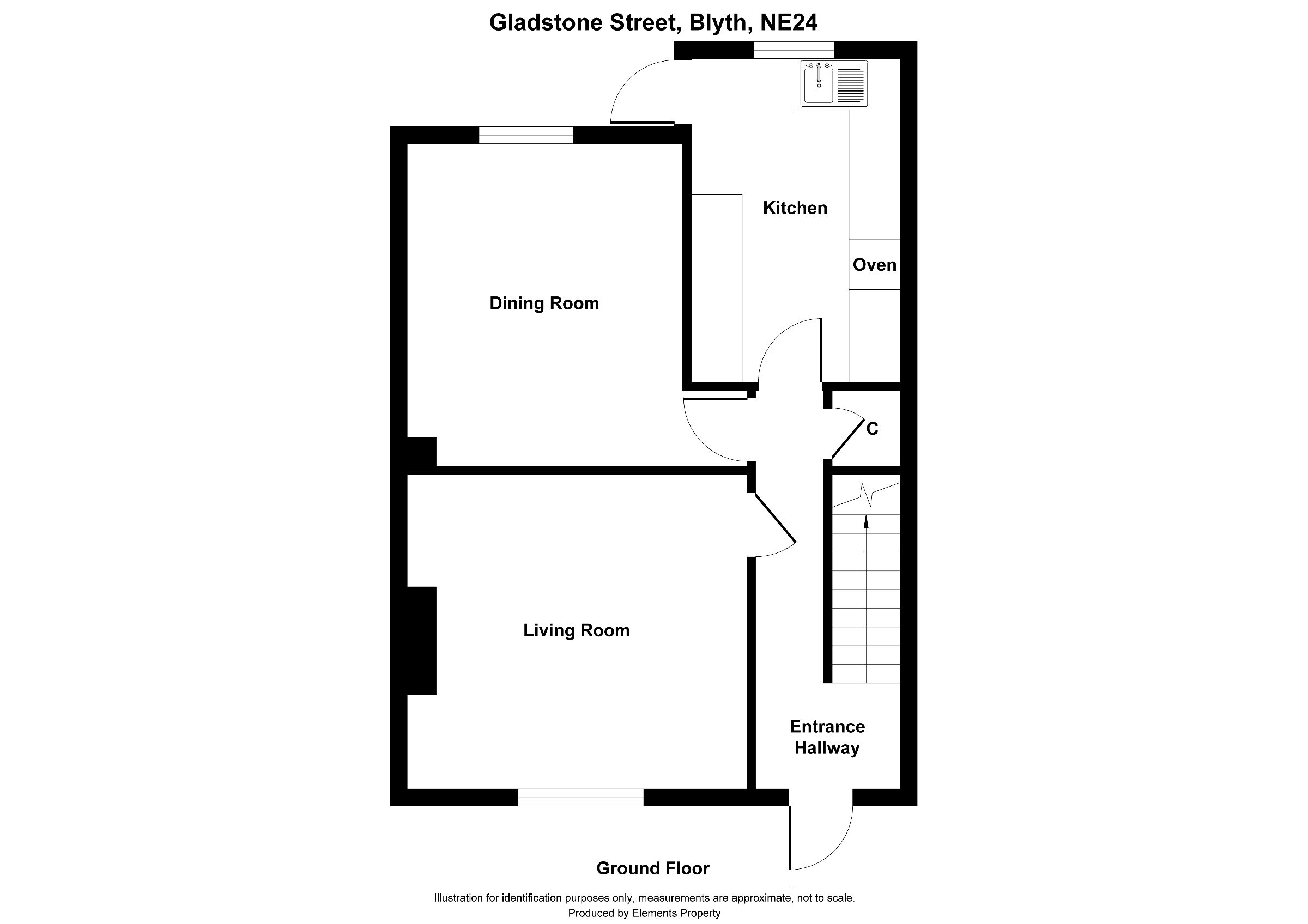 3 bed terraced house to rent in Gladstone Street, Blyth - Property floorplan