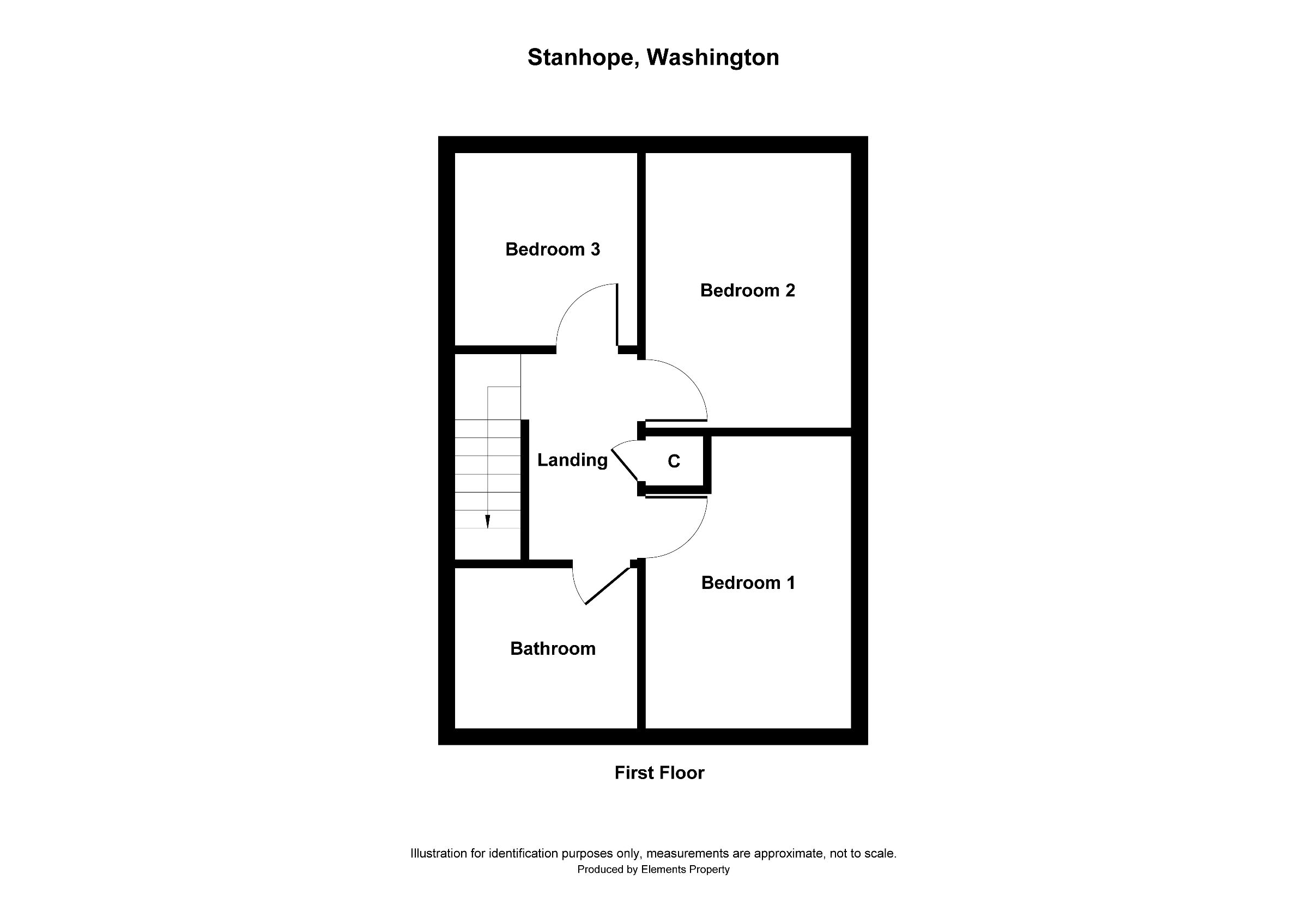 3 bed terraced house to rent in Stanhope, Washington - Property floorplan